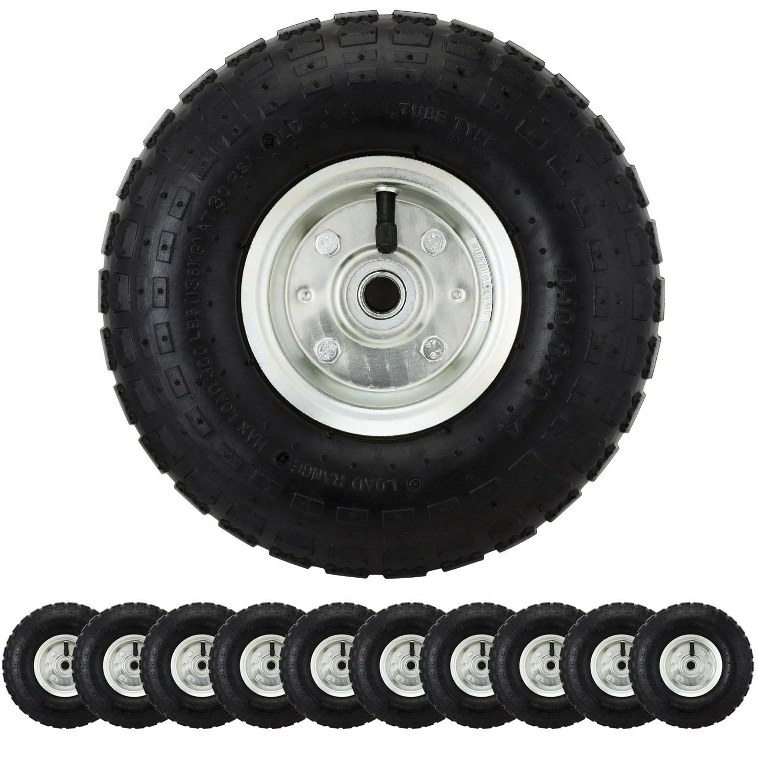 2 X 10/" Pneumatic Sack Truck Trolley Wheel Barrow Tyre Tyres Wheels 4.10//3.5-4.0