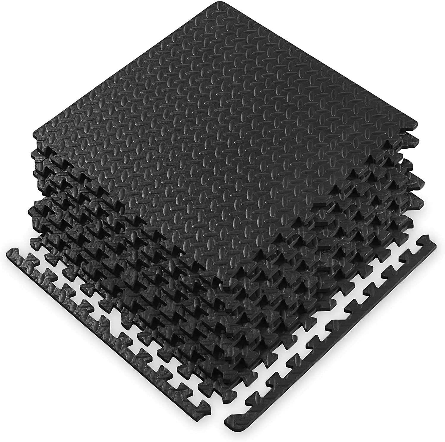16 SQ FT Interlocking Foam Mats Tiles Gym Play Garage Workshop Floor Mat 4 Mats