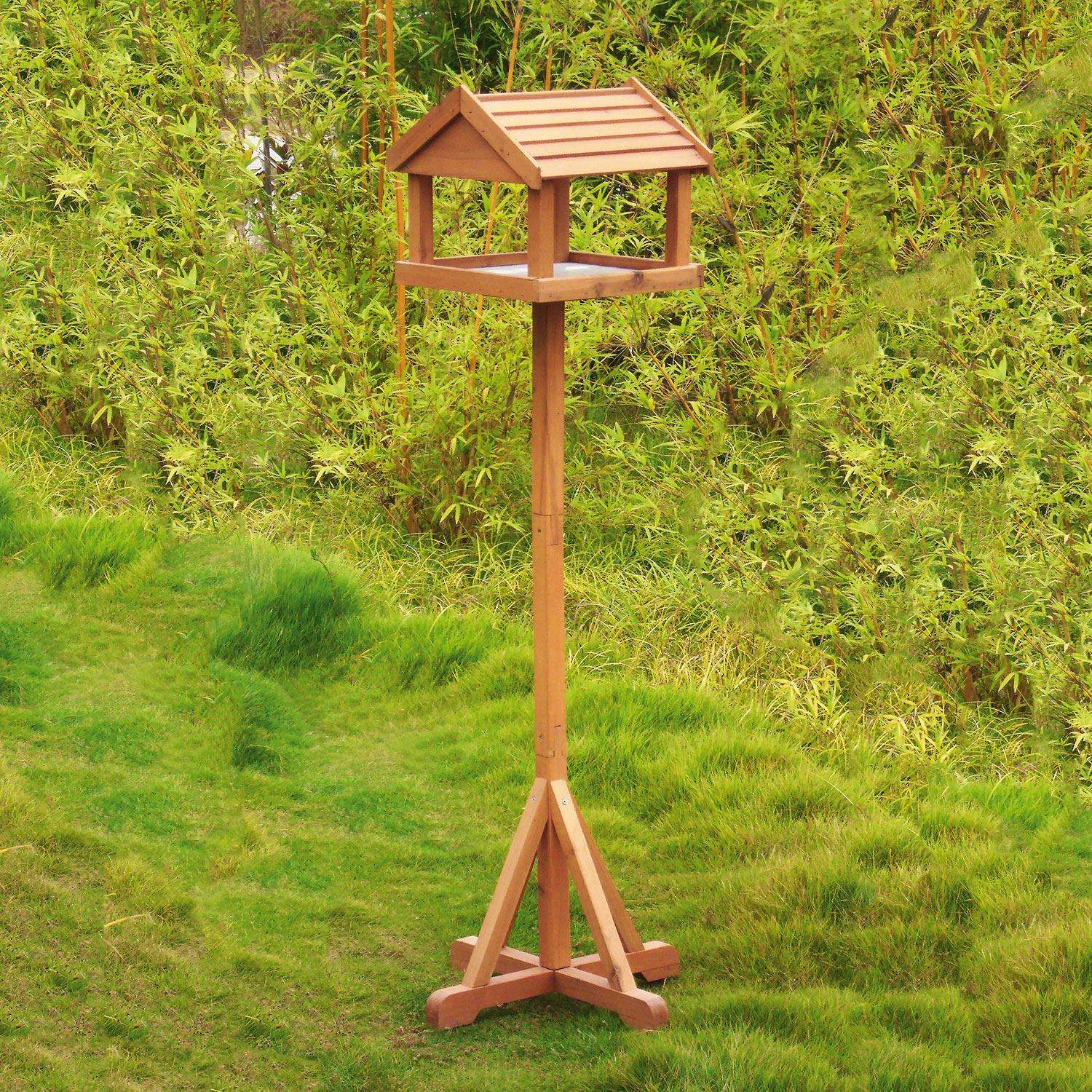 Wooden Delux Bird Table Feeding Fede Free Standing Bird Feding