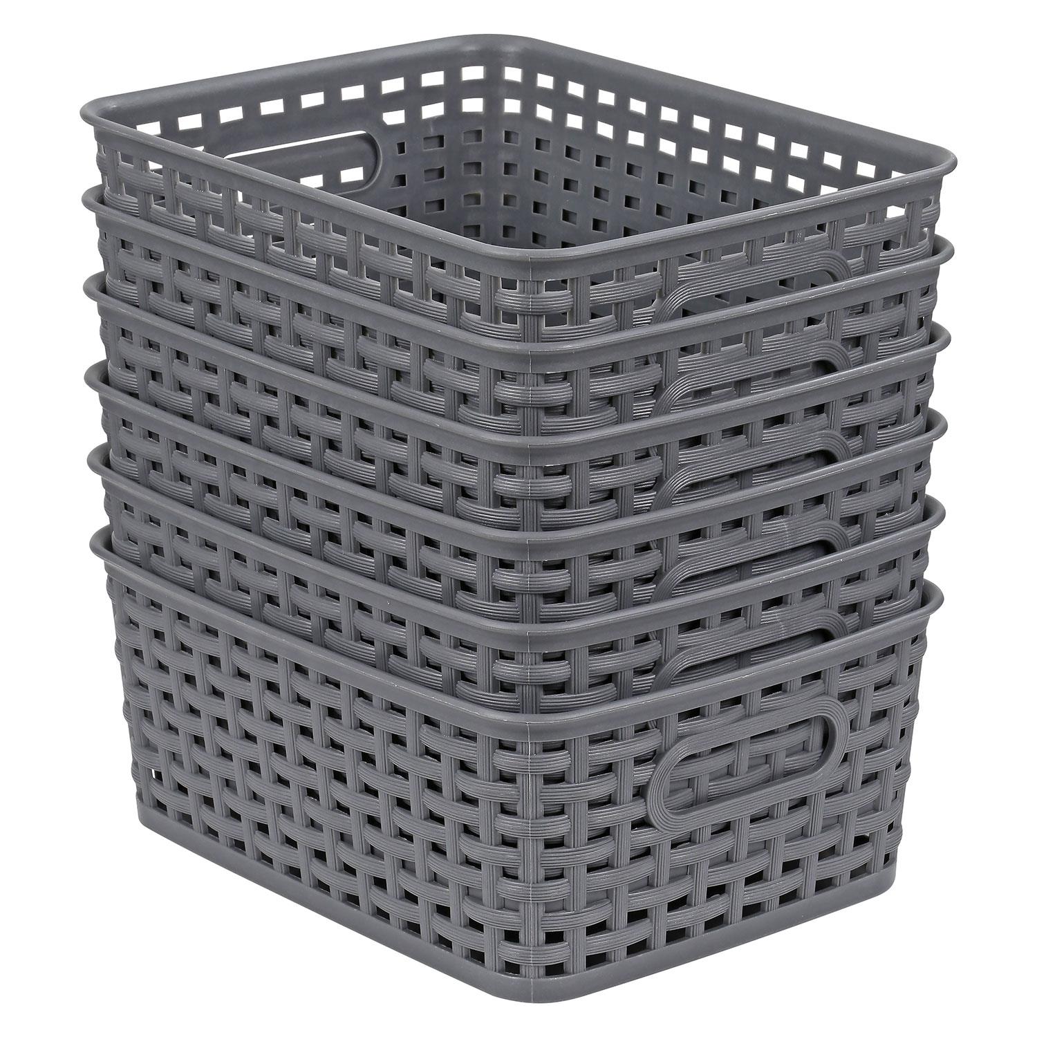 Handy Storage Basket Plastic Crate School Office Kitchen Pharmacy Tidy Organiser