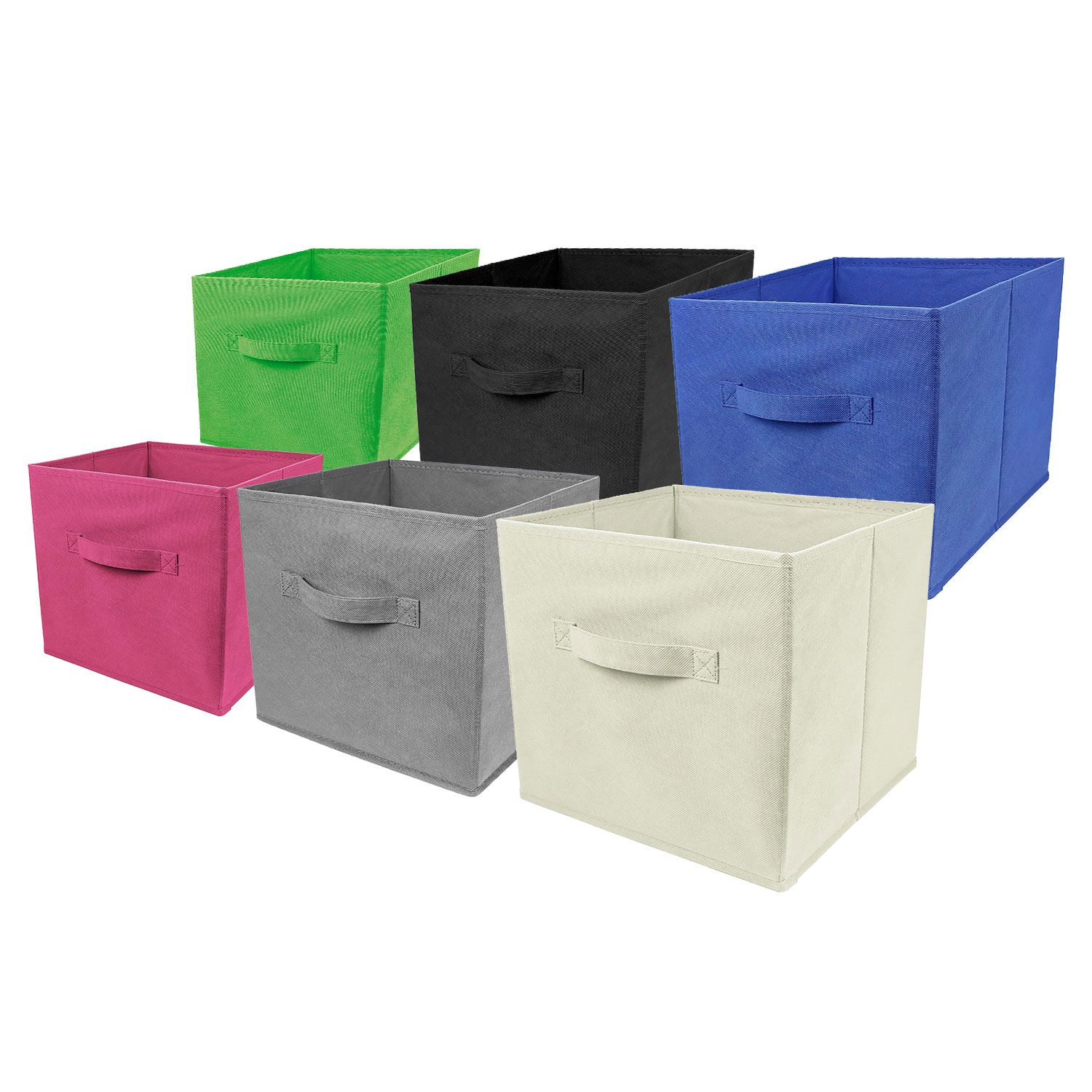 2 X Large Foldable Square Canvas Storage Box Collapsible Fabric