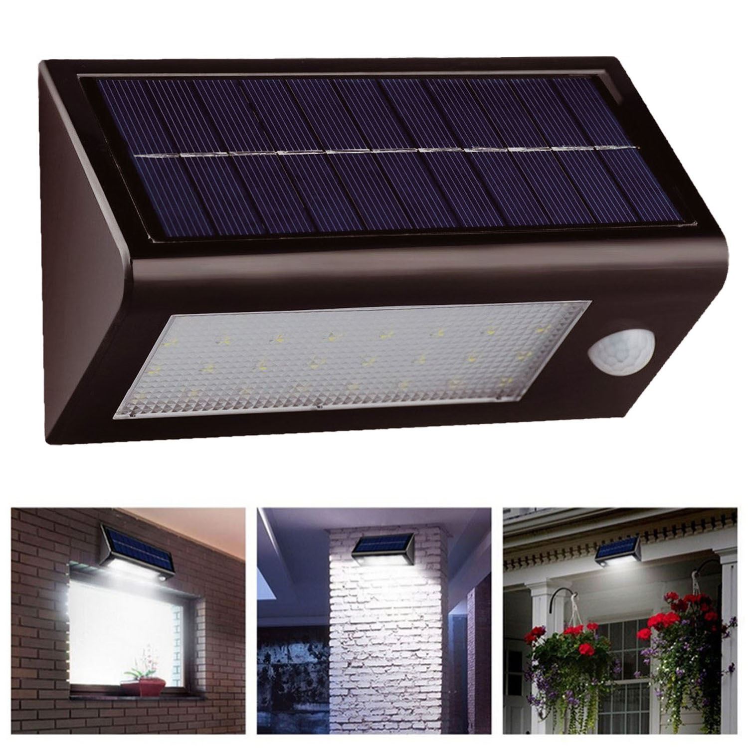 solar pir motion sensor security floodlight shed lamp garden outdoor