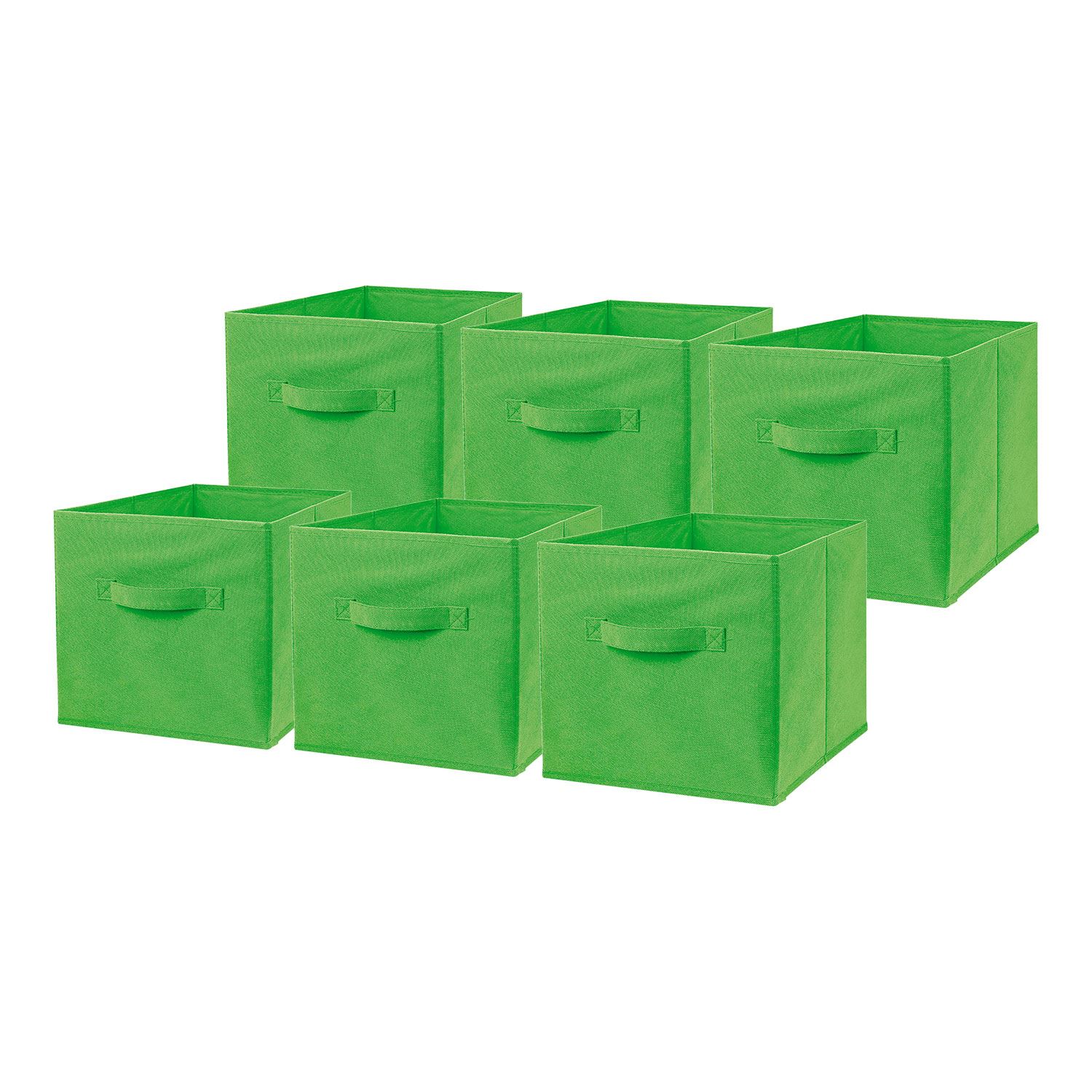 6 x Large Foldable Square Canvas Storage Box Collapsible Fabric Cubes