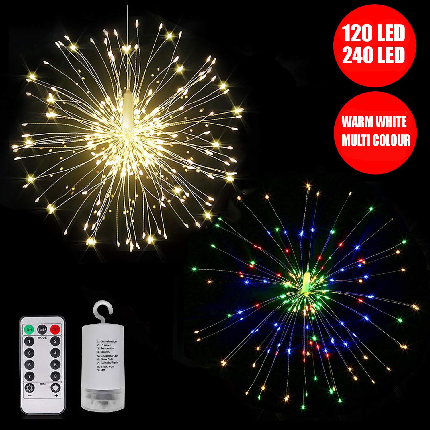 LED Firecracker Fairy Lights USB Battery Operated Remote Control Christmas Light