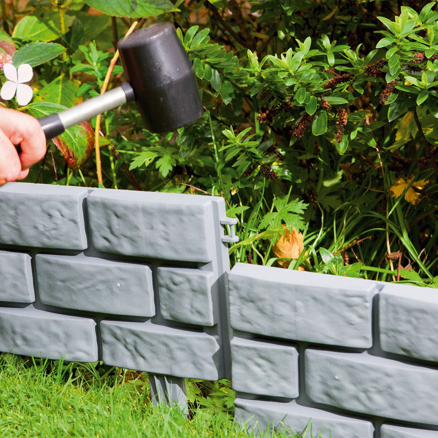 GARDEN BORDER LAWN EDGING FLEXIBLE PLASTIC FLOWER BED HAMMER IN PATH EDGE FENCE - Picture 22 of 86
