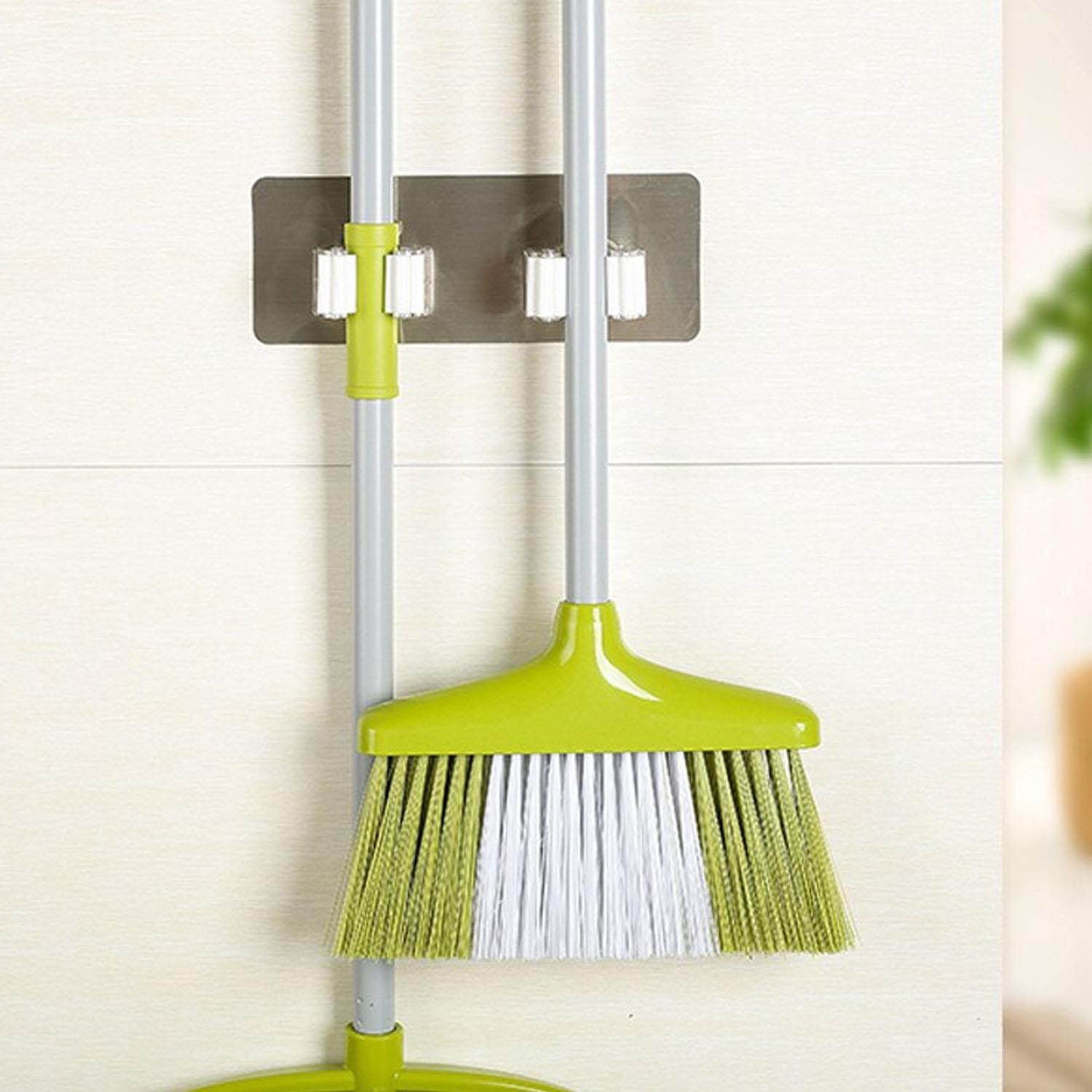 WALL MOUNTED 3//4//5 RACK KITCHEN STORAGE MOP ORGANIZER HOLDER BRUSH BROOM HANGER