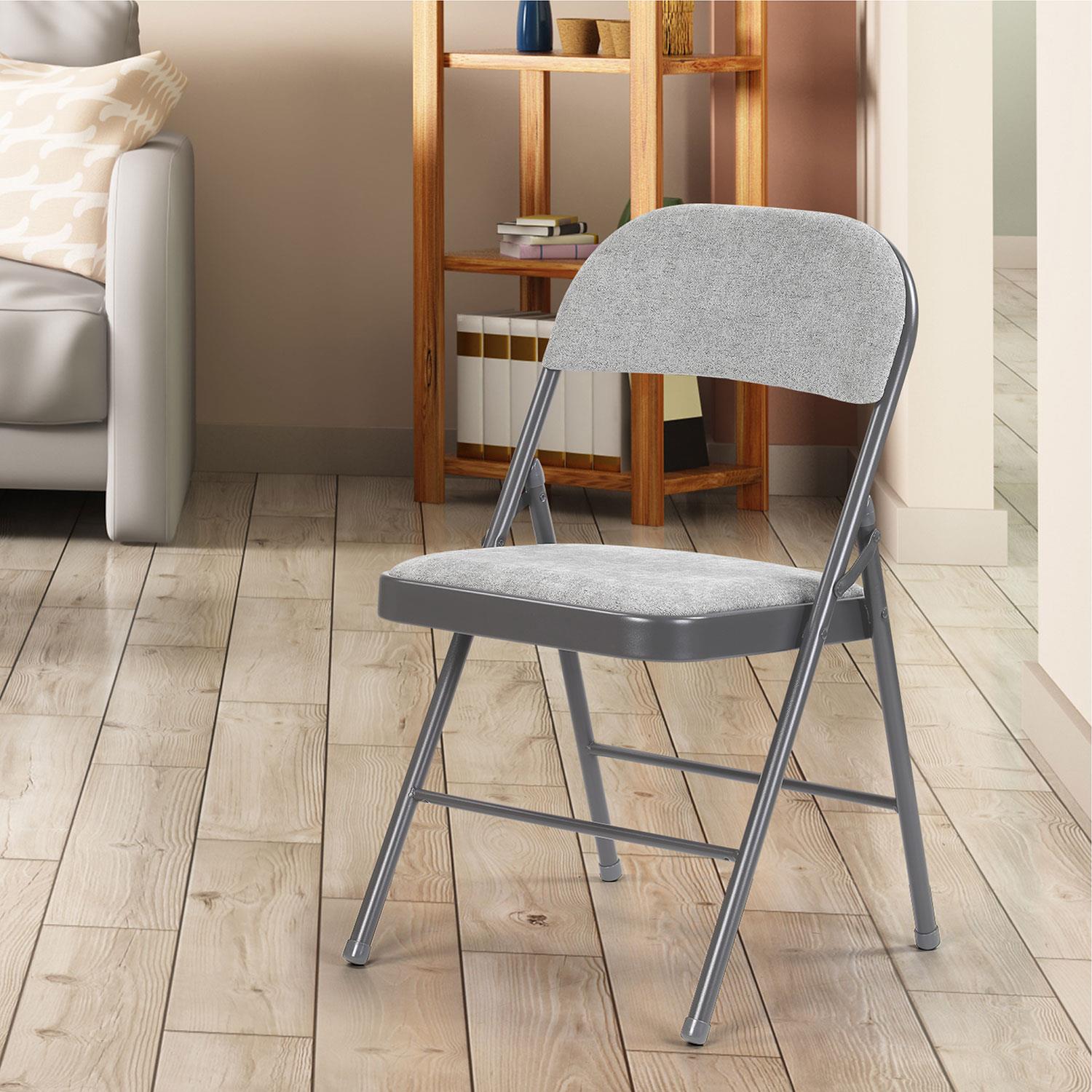 Deluxe Strong Steel Metal Frame Fabric Padded Folding Office Back Rest Chair New - Picture 19 of 23
