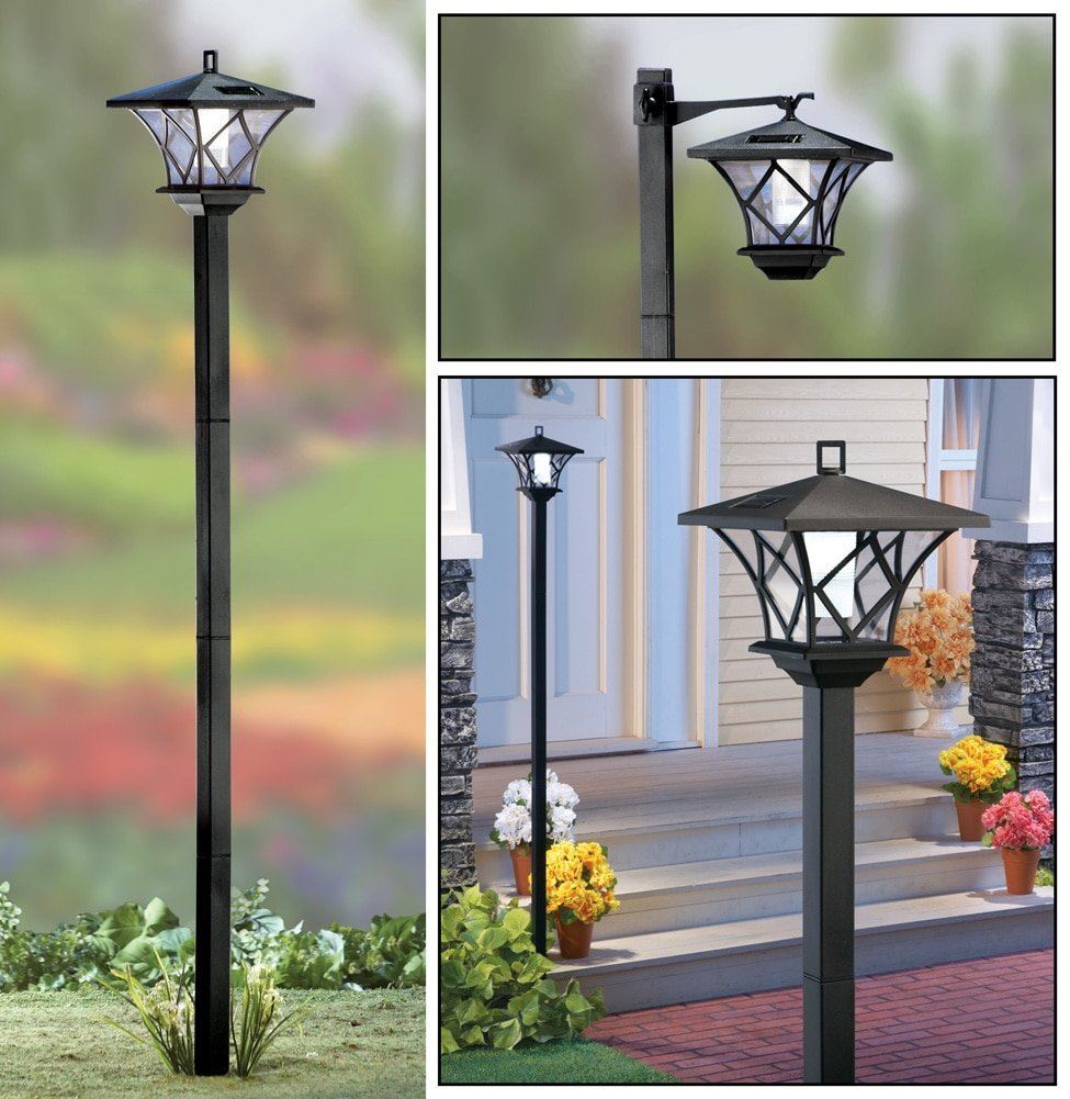 1.5m TRADITIONAL STYLE SOLAR LAMP POST LED LIGHT OUTDOOR GARDEN