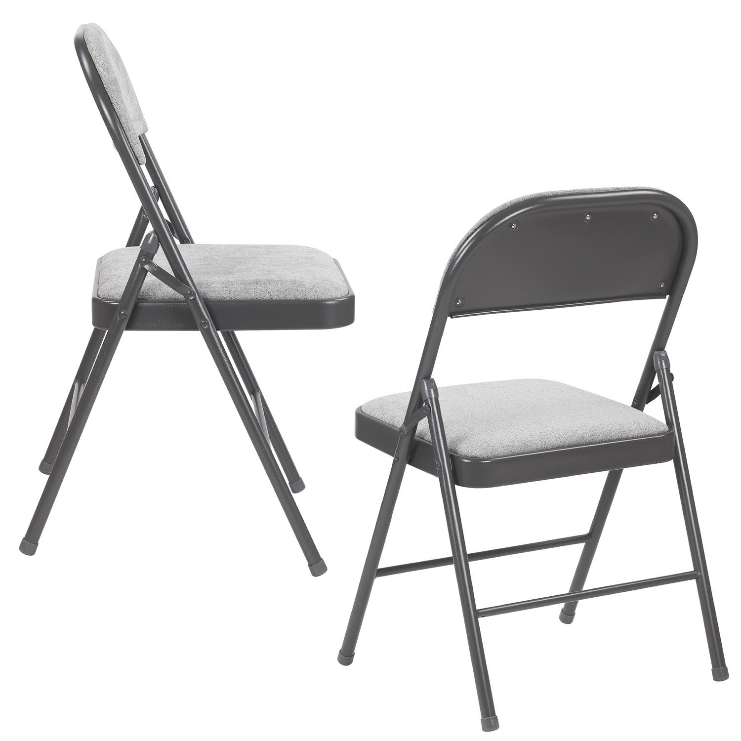Deluxe Strong Steel Metal Frame Fabric Padded Folding Office Back Rest Chair New - Picture 21 of 23