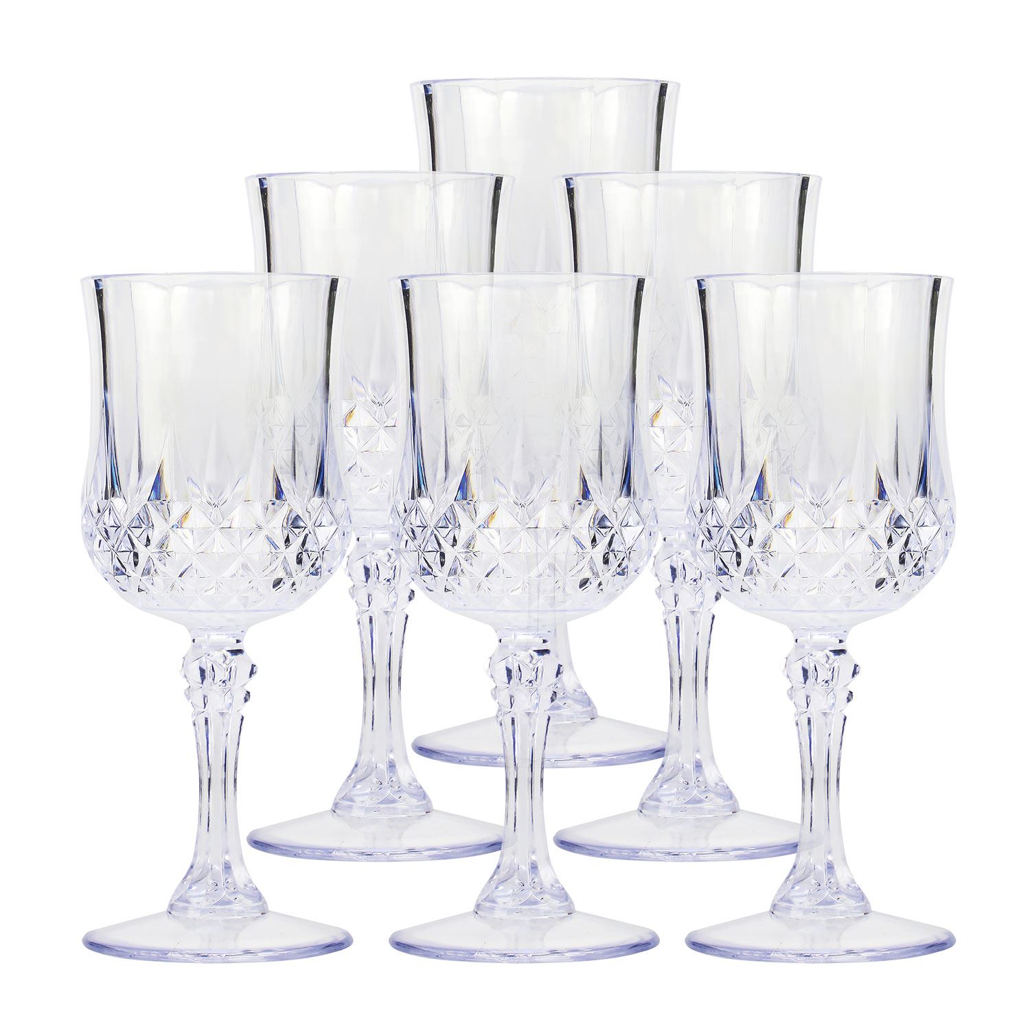 7OZ Plastic Wine Glasses, 24Pcs Amber Reusable Drinking