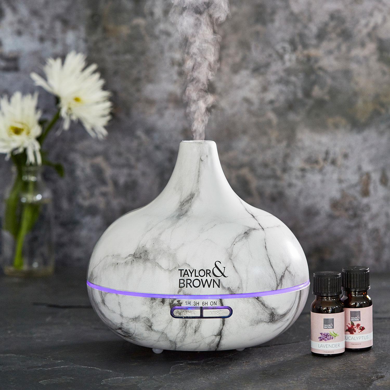 Wood & Marble Effect Essential Aroma Oil Diffuse Air Mist Purifier