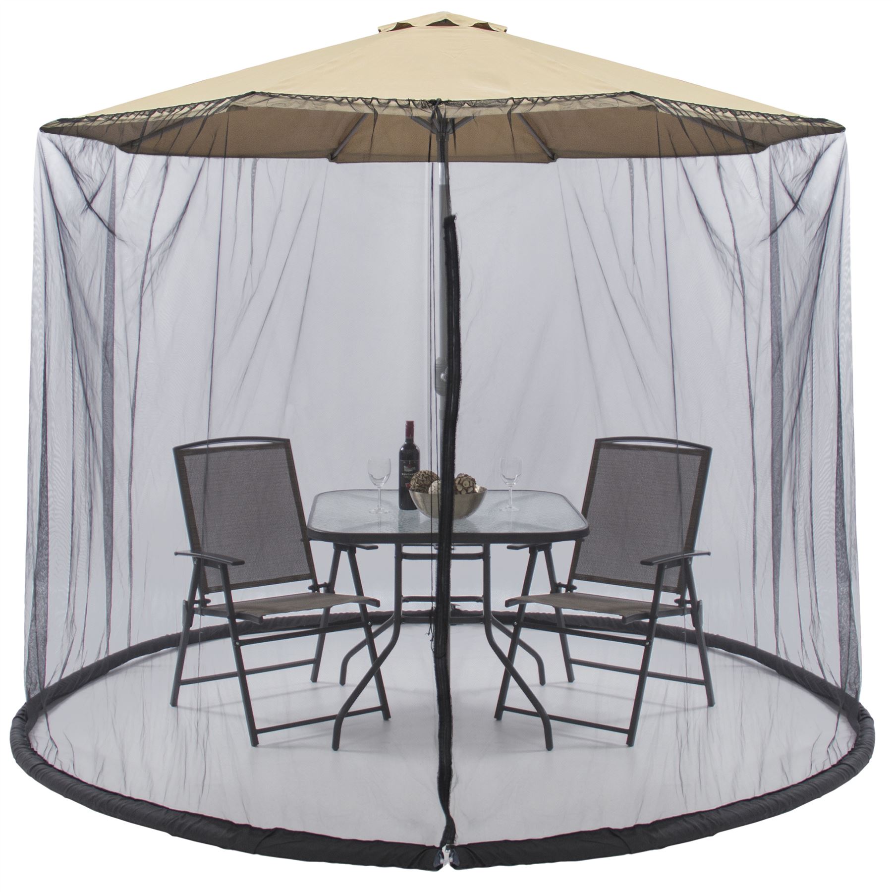 OUTDOOR GARDEN PATIO Umbrella Parasol Mesh Net Screen Cover