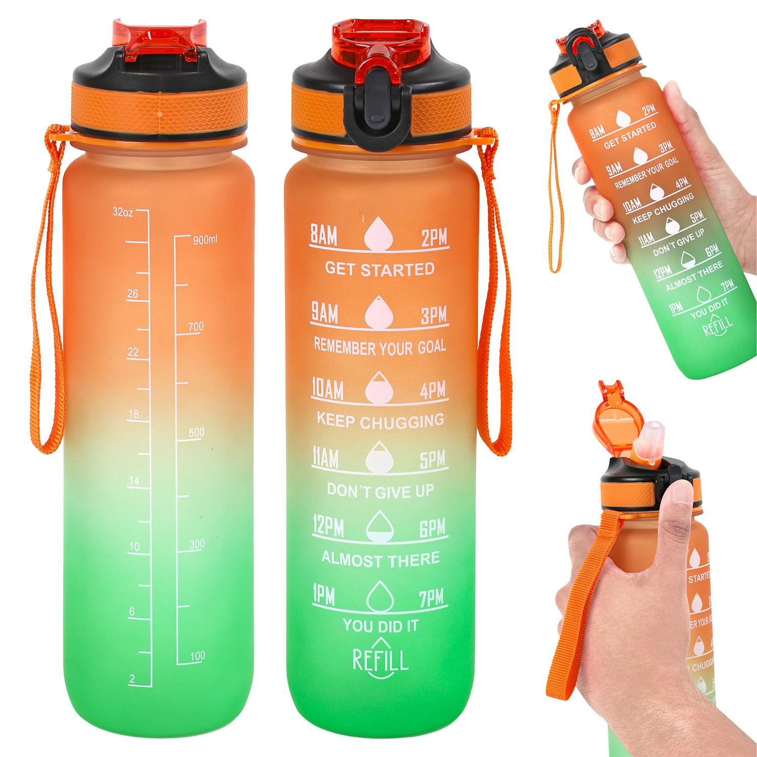 1L Sports Water Bottle Gym Travel Drinking Leakproof Bottle With Straw BPA-Free