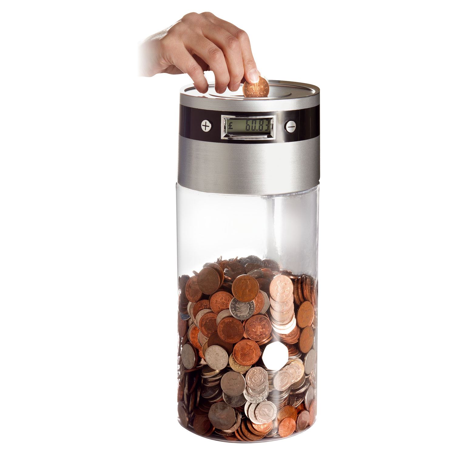Electronic Digital Lcd Display Coin Counter Jar Money Box Sorter Counts