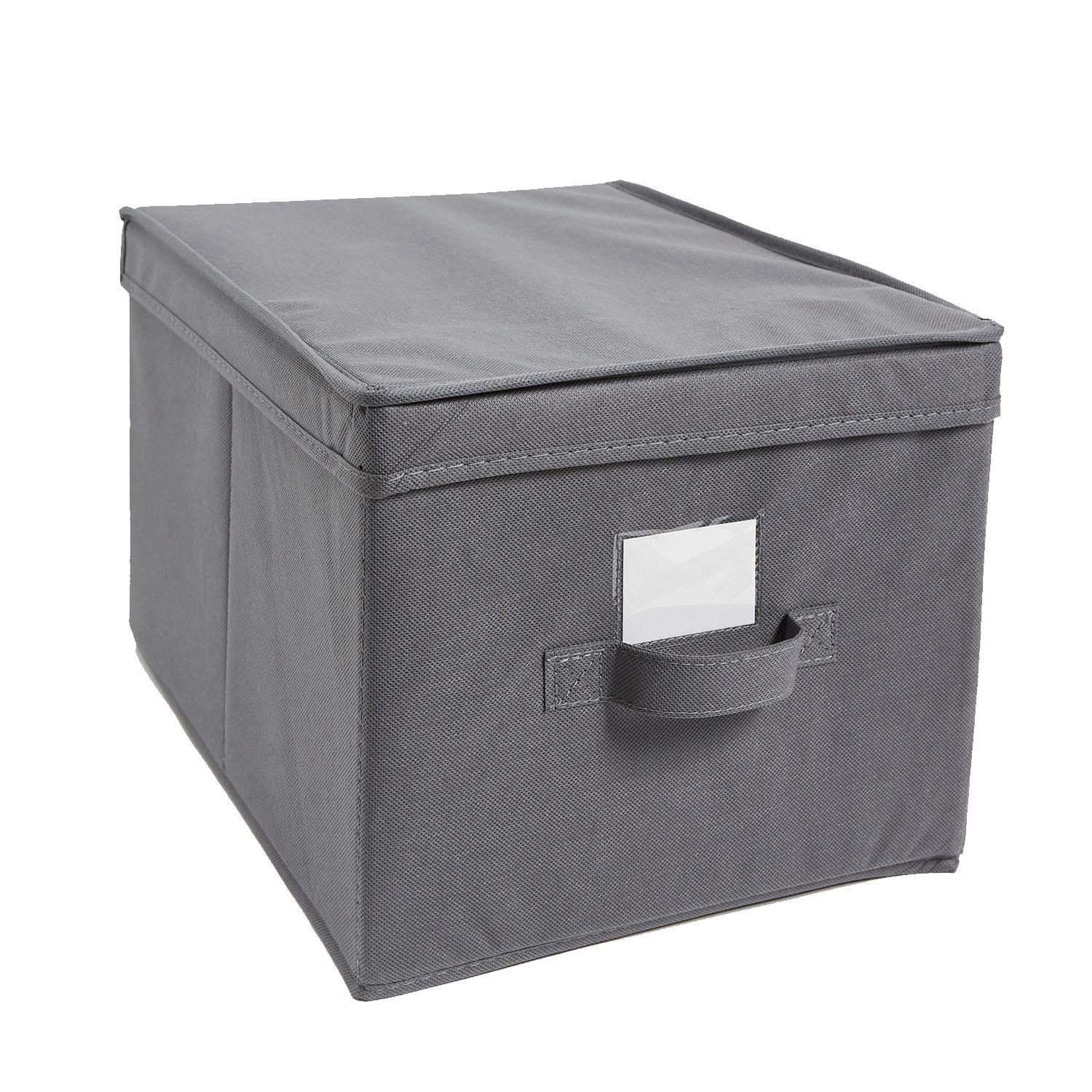 Set of 3 Foldable Collapsible Fabric Storage Basket Organiser Cubes