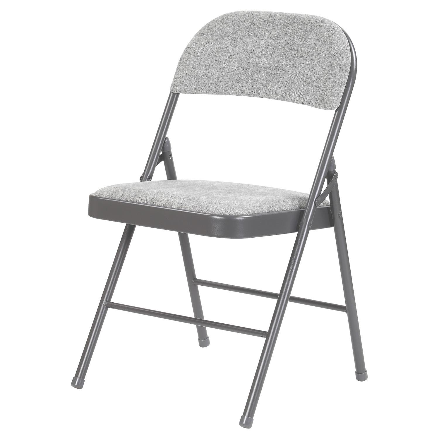 Deluxe Strong Steel Metal Frame Fabric Padded Folding Office Back Rest Chair New - Picture 17 of 23