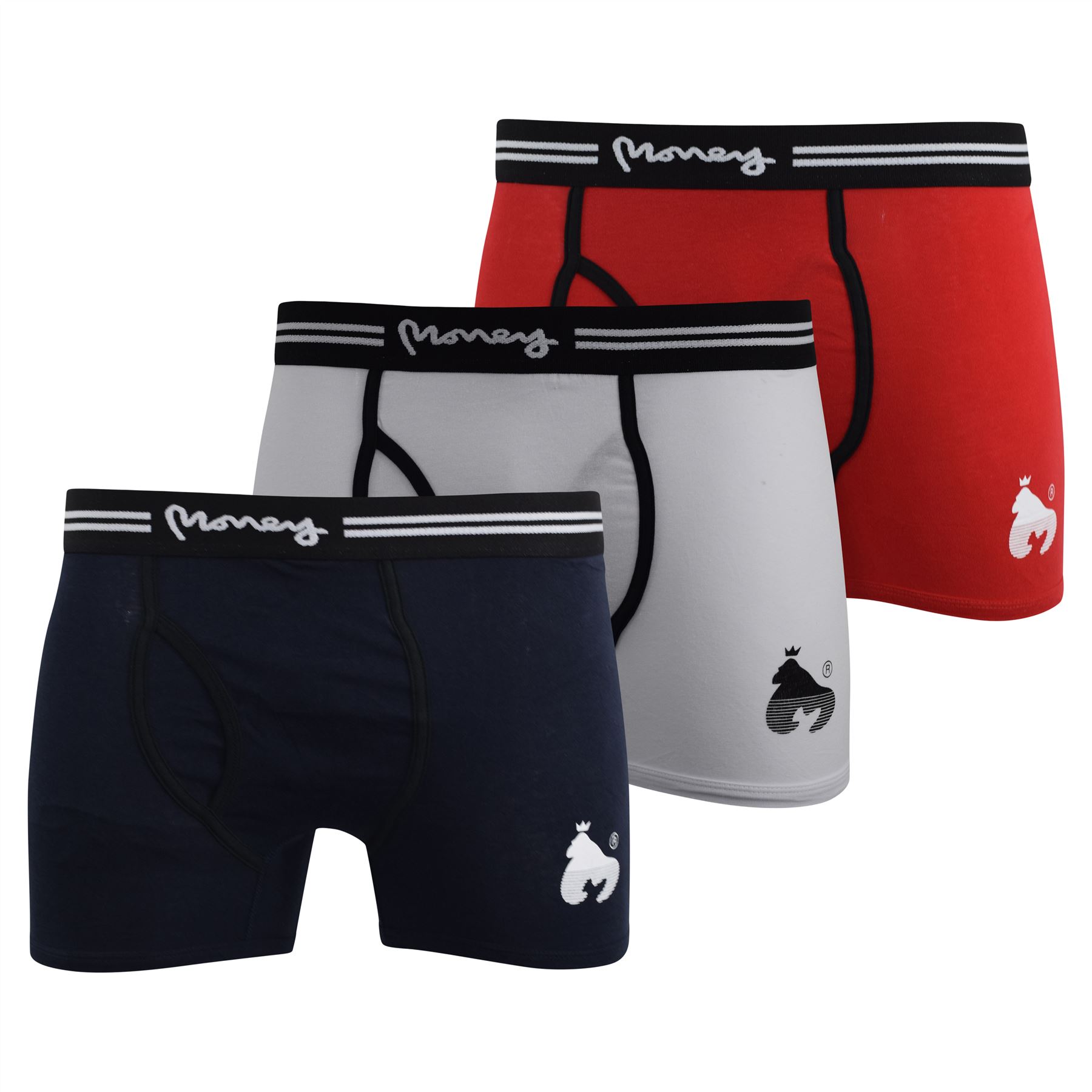 Mens Boxers Money Clothing Shorts Ape 3PK Trunks Underwear Gift Set 3