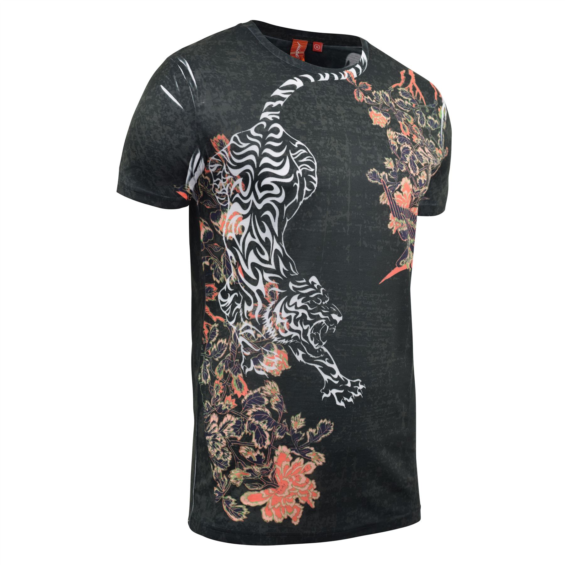 Juice Men T Shirt Flower Printed Short Sleeve Summer Casual Shirt Tee Top XS-M