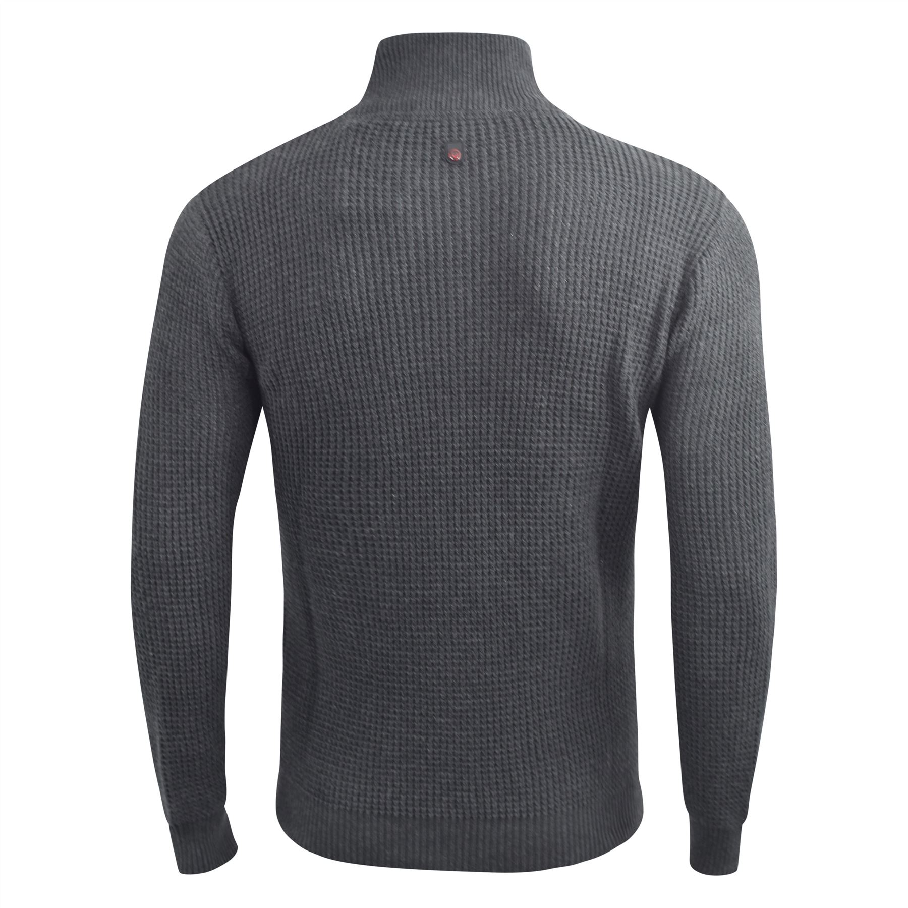 Duck and Cover Mens 1//4 Zip Jumper Cotton Button Knitwear Top Concealed Zip