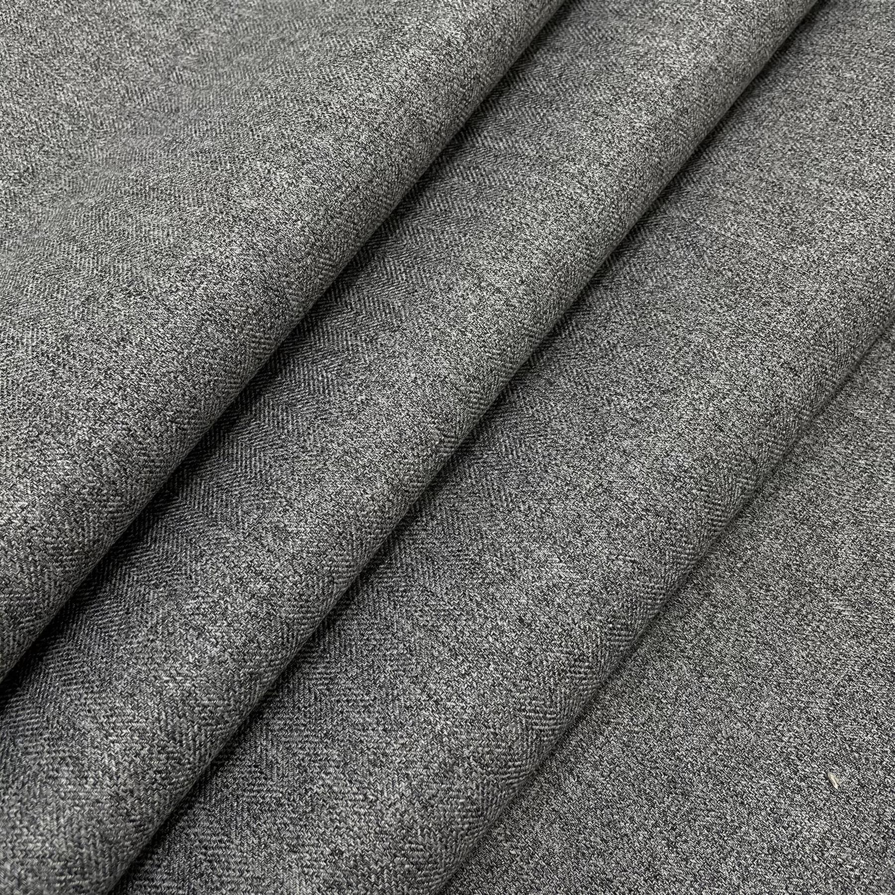 Fire Retardant Rustic Tweed Faux Wool Look Chevron Woven Upholstery Fabric - Picture 6 of 57