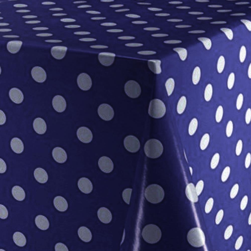 LARGE POLKA DOT SPOT PVC OILCLOTH VINYL FABRIC TABLECLOTH Sold by the