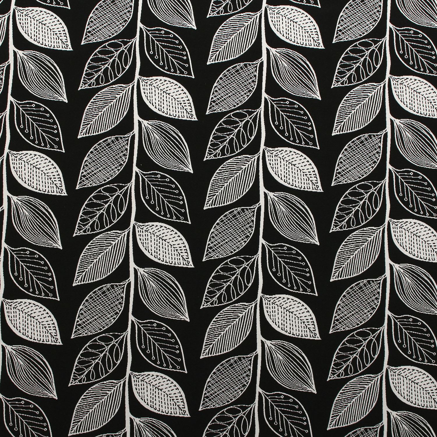 DOUBLE SIDED BLACK & WHITE JACQUARD GEOMETRIC ANIMALS CURTAIN