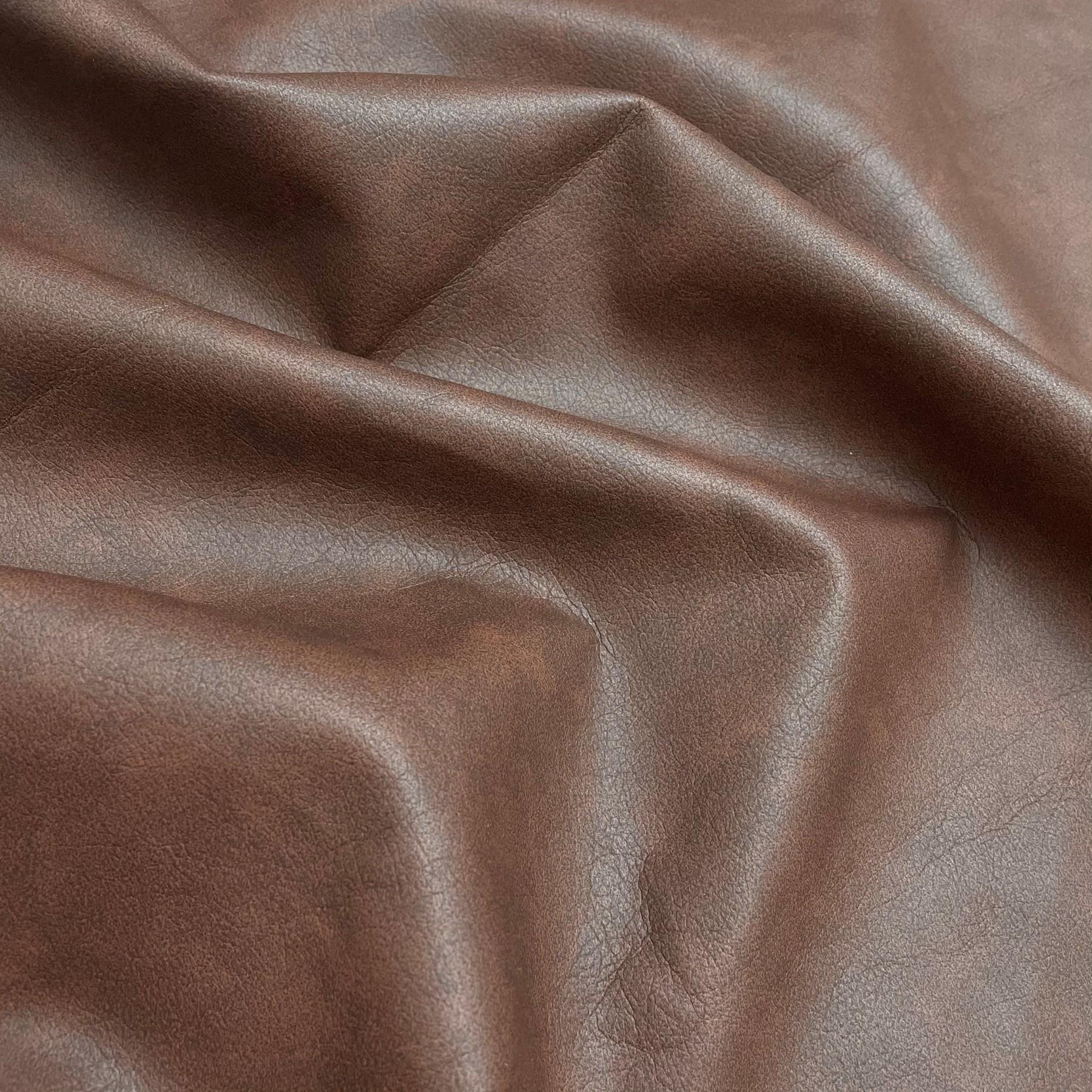 Distressed Mottled Plain Faux Leather Sofa Seating Upholstery Fabric - Picture 4 of 32