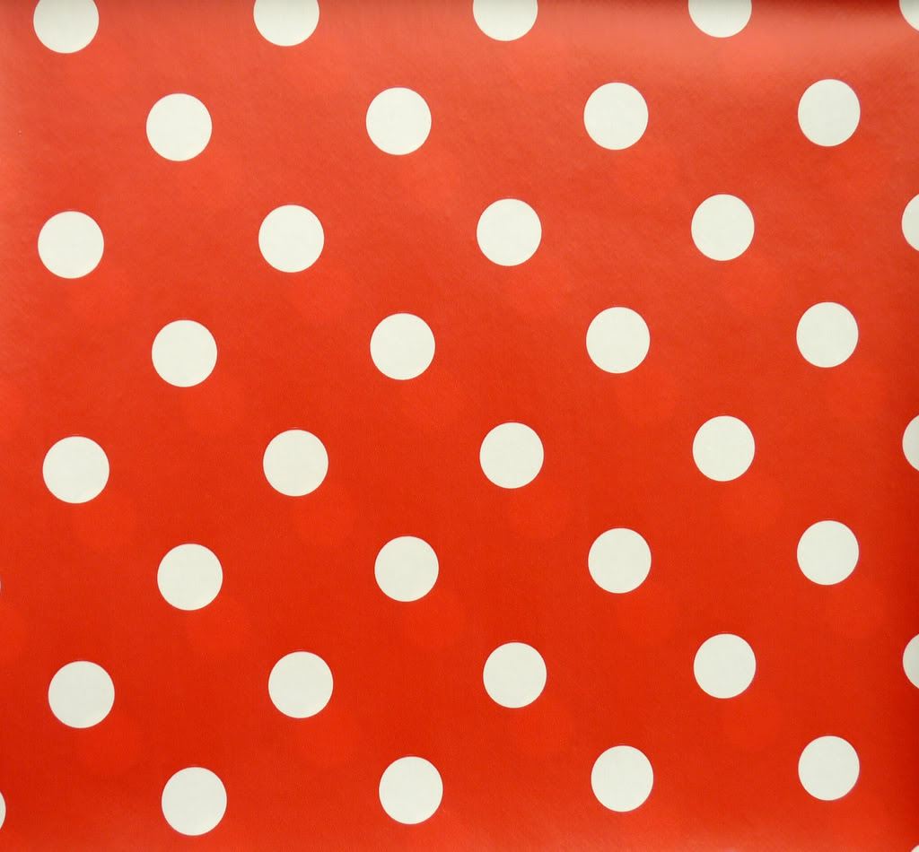 LARGE POLKA DOT SPOT PVC OILCLOTH VINYL FABRIC TABLECLOTH Sold by the