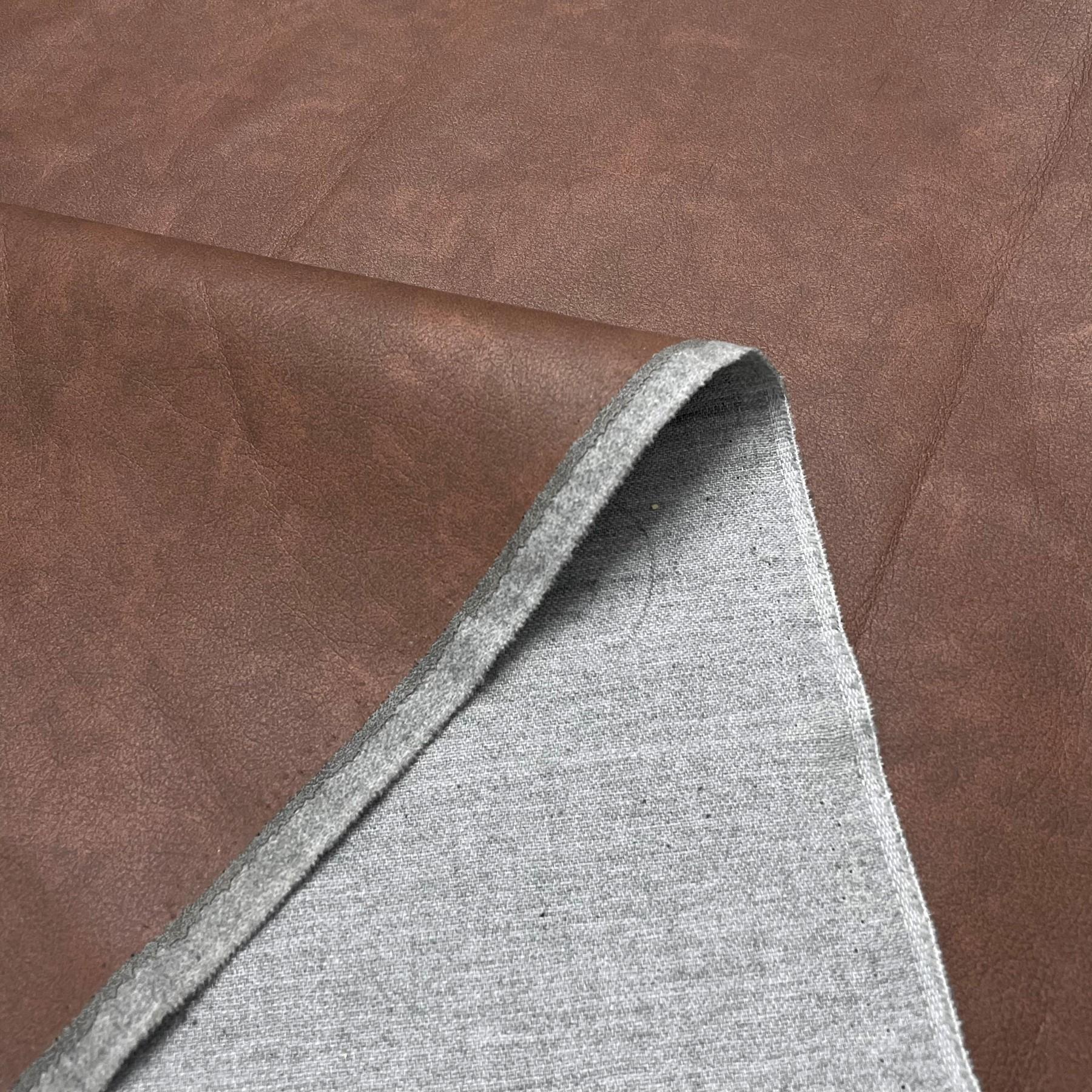 Distressed Mottled Plain Faux Leather Sofa Seating Upholstery Fabric - Picture 6 of 32