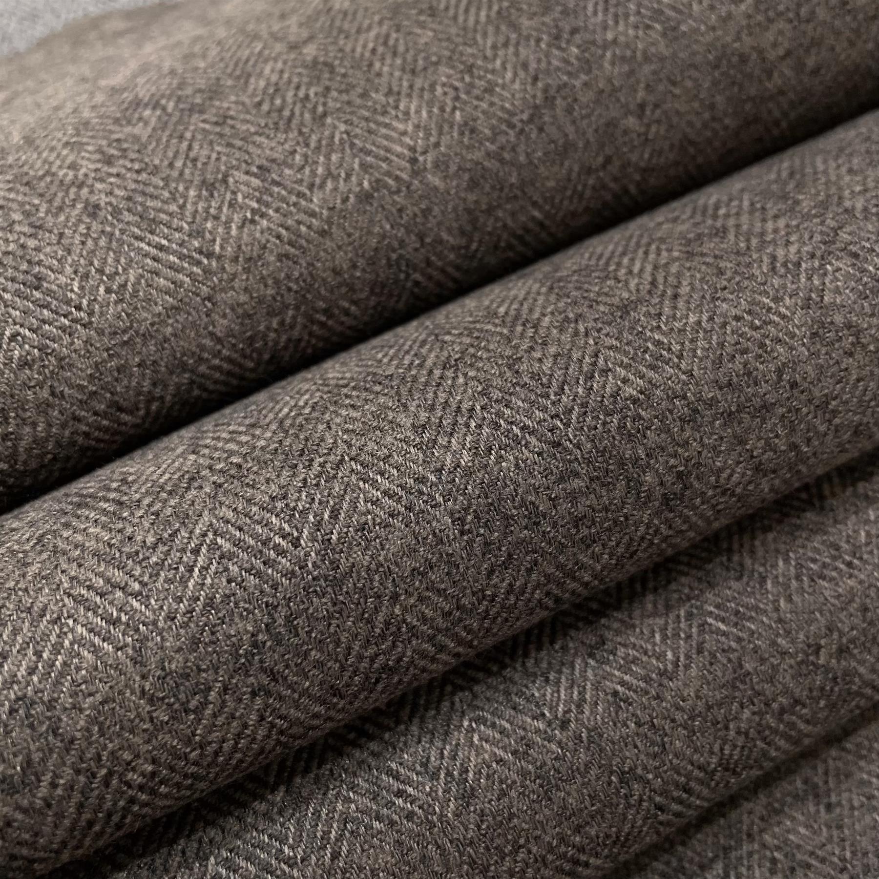 Fire Retardant Rustic Tweed Faux Wool Look Chevron Woven Upholstery Fabric - Picture 9 of 57