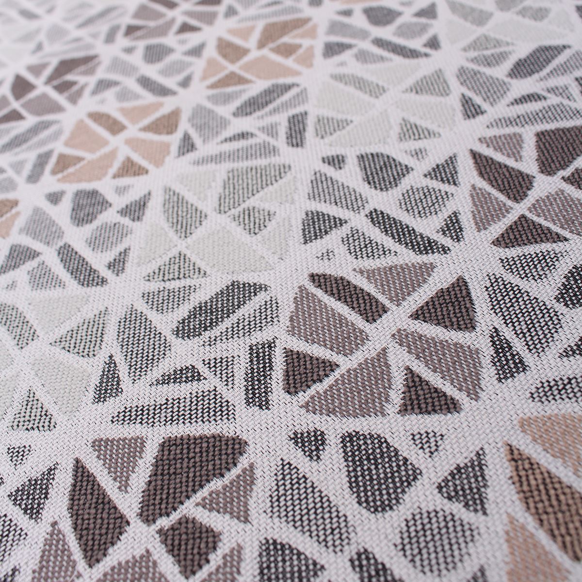 Helvecta Bold Geometric Linen Look Rust Grey Jacquard Curtain