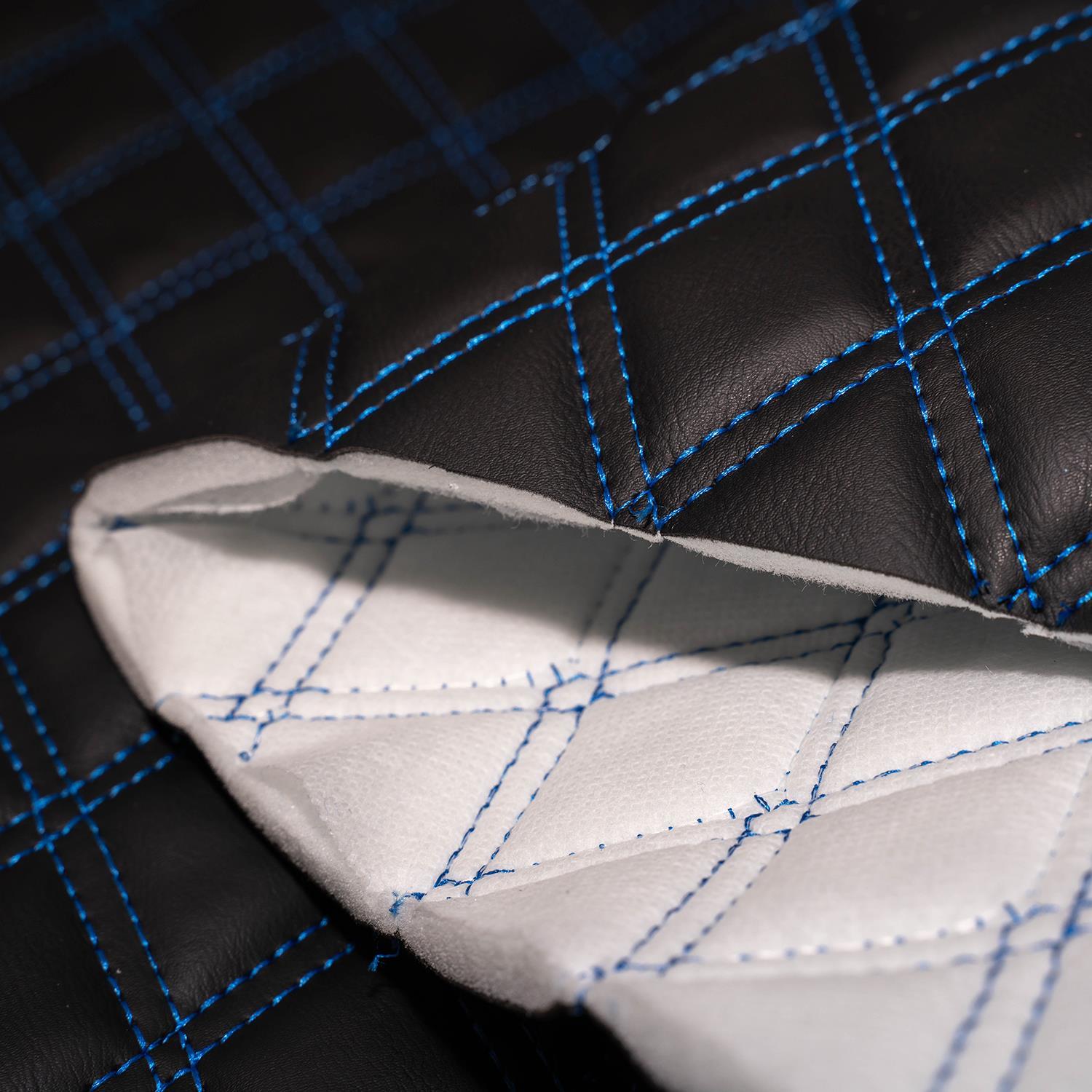 Black Double Stitch Diamond Bentley Car Quilted 6mm Scrim Foam