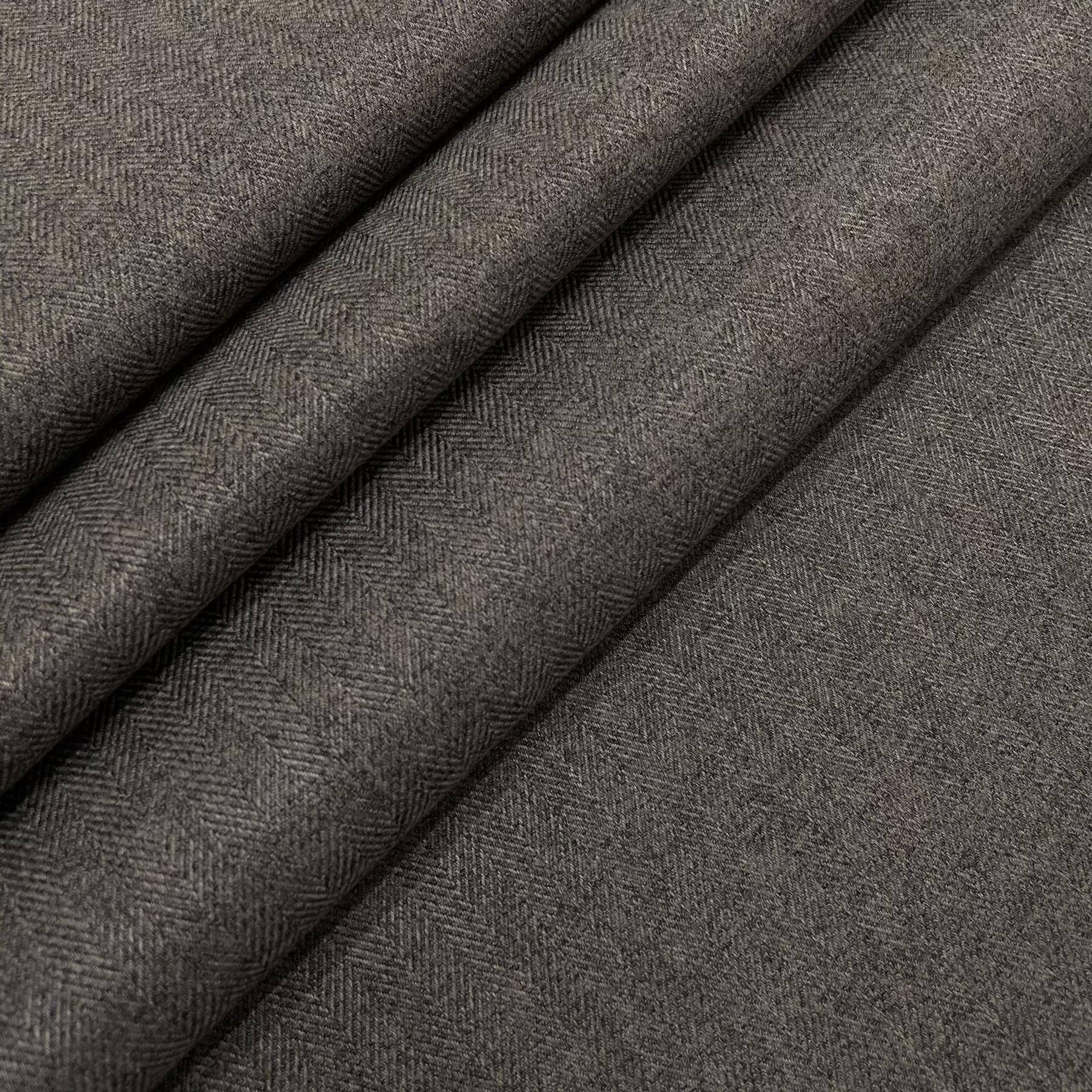 Fire Retardant Rustic Tweed Faux Wool Look Chevron Woven Upholstery Fabric - Picture 13 of 57