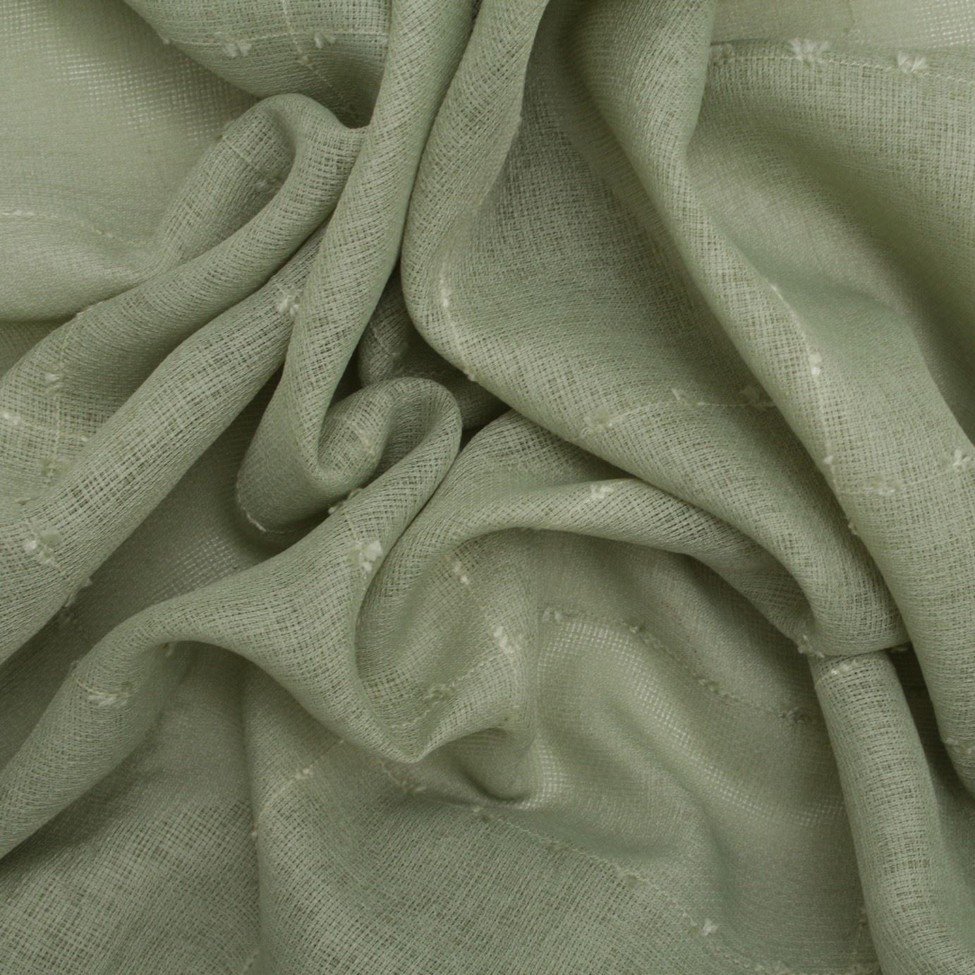 Embroidered Square Check Curtain Netting Voile Kitchen Mesh Window Fabric - Picture 3 of 38