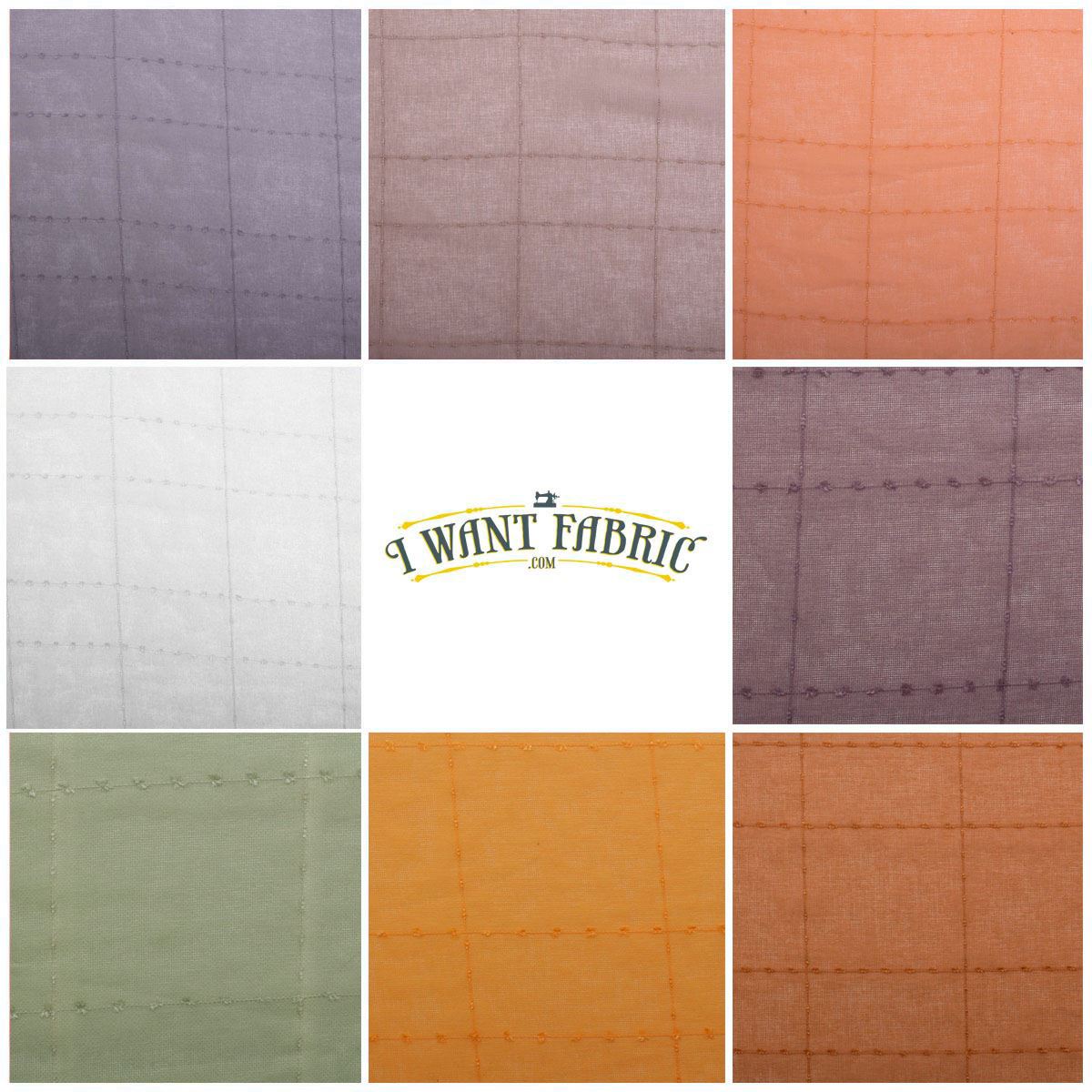 Embroidered Square Check Curtain Netting Voile Kitchen Mesh Window Fabric - Picture 24 of 38