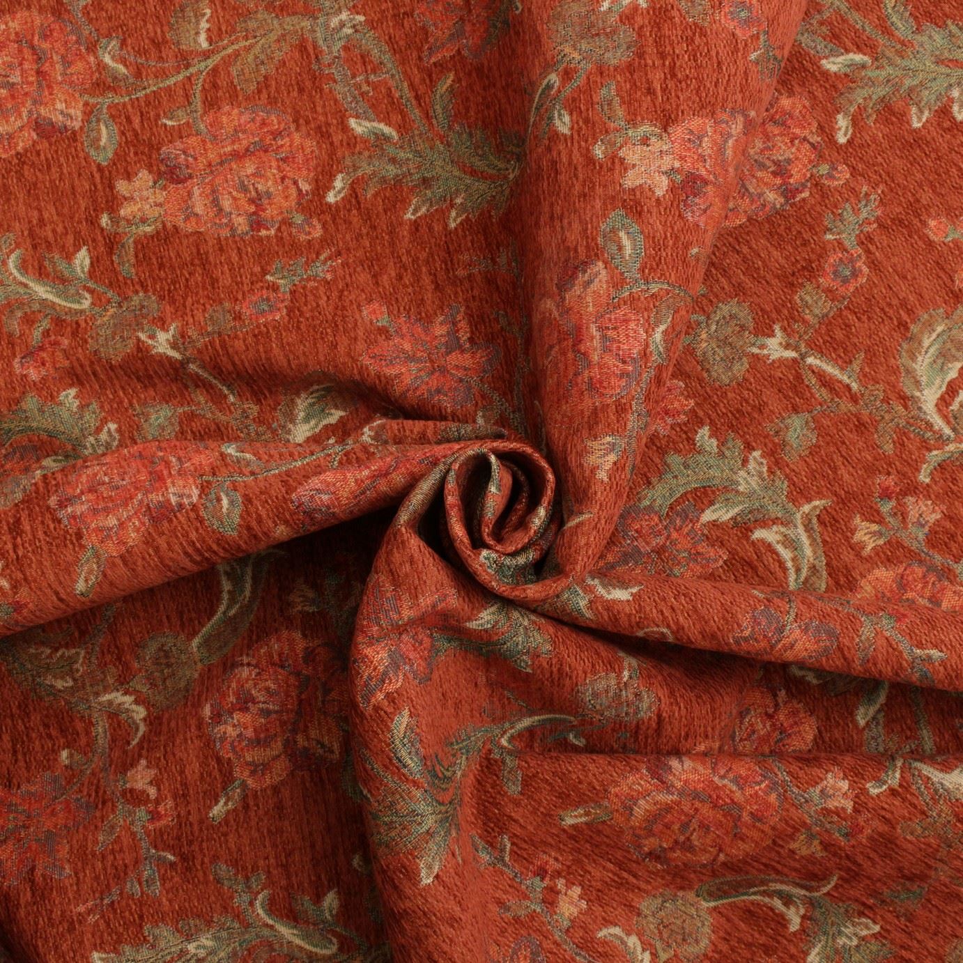 FLORAL DISTRESSED VINTAGE TRADITIONAL TAPESTRY CURTAIN CUSHION