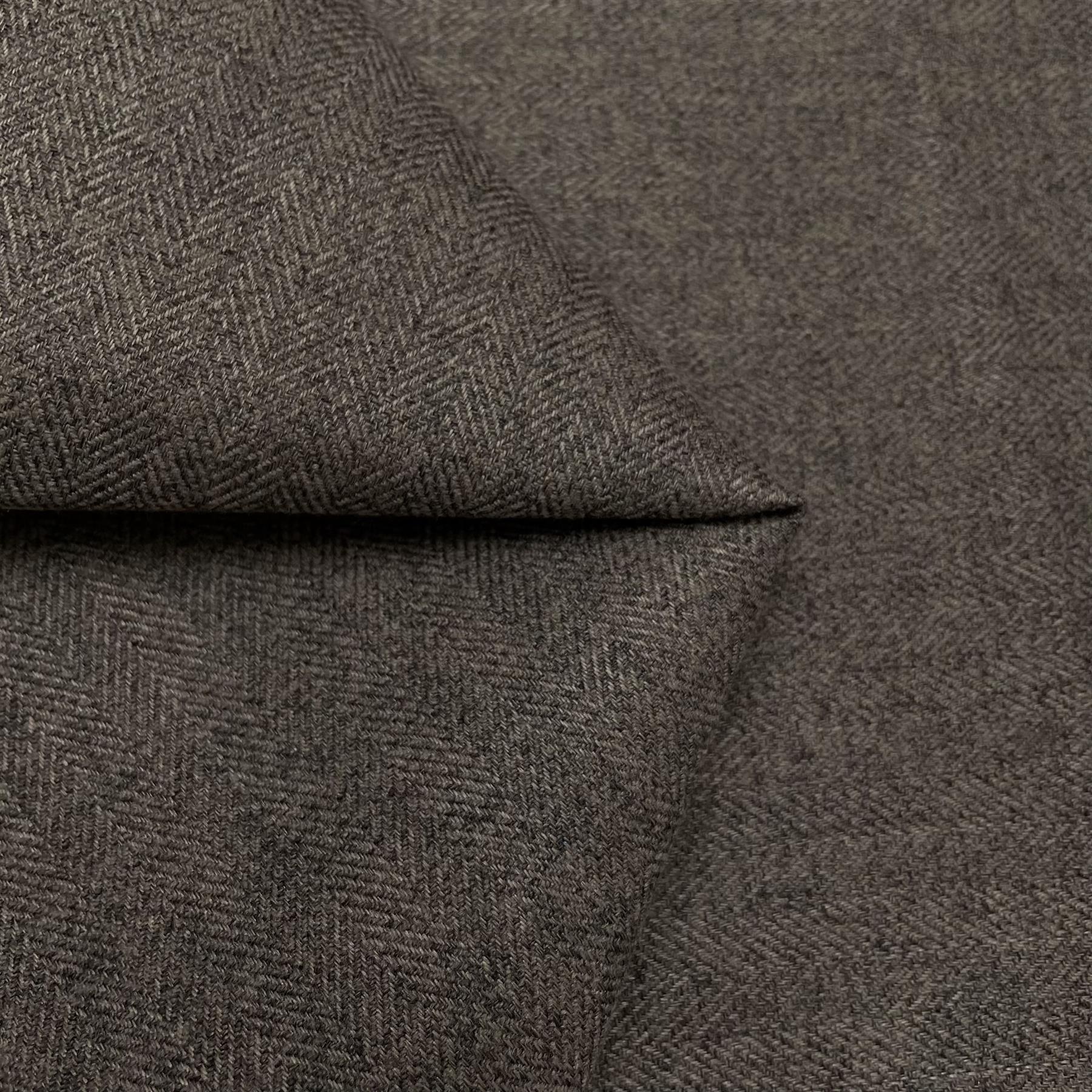 Fire Retardant Rustic Tweed Faux Wool Look Chevron Woven Upholstery Fabric - Picture 15 of 57