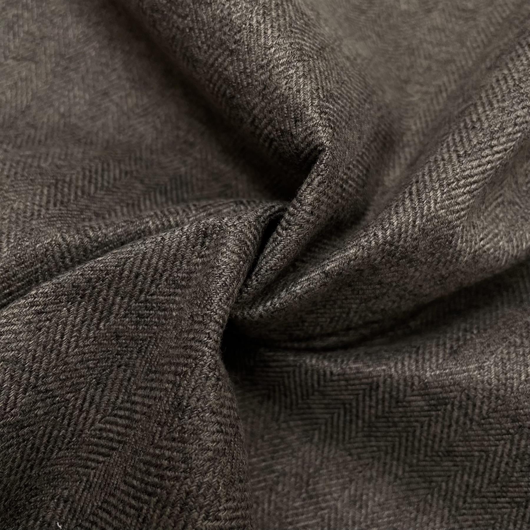 Fire Retardant Rustic Tweed Faux Wool Look Chevron Woven Upholstery Fabric - Picture 14 of 57