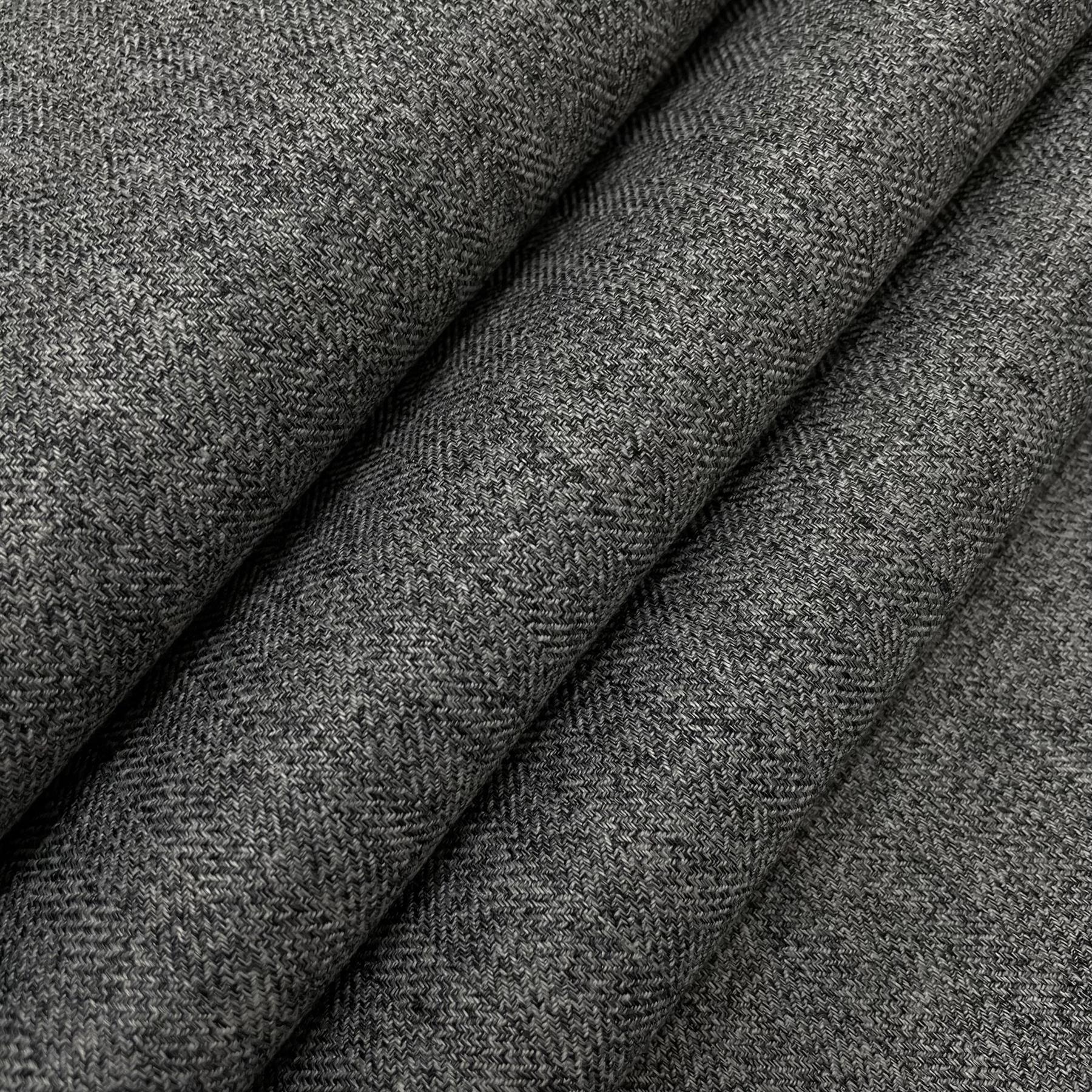 Fire Retardant Rustic Tweed Faux Wool Look Chevron Woven Upholstery Fabric - Picture 2 of 57