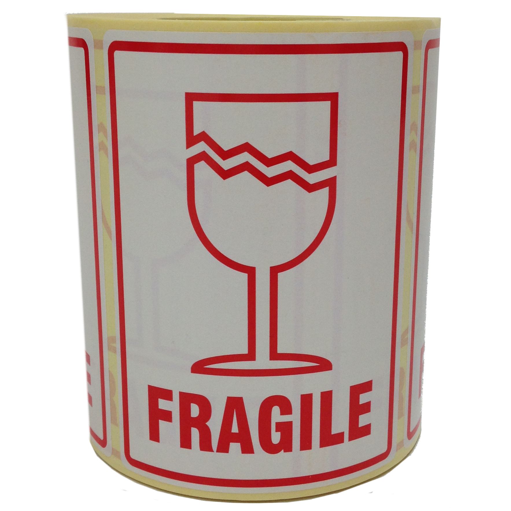 Fragile (Glass Image) Parcel Labels Postage Stickers Permanent Self