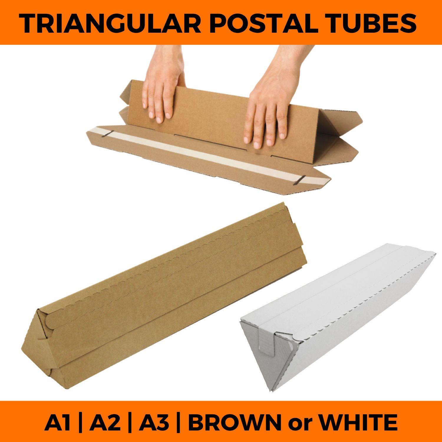 Triangular Postal Tubes – Strong Cardboard Mailing Posters Documents A1 A2 A3