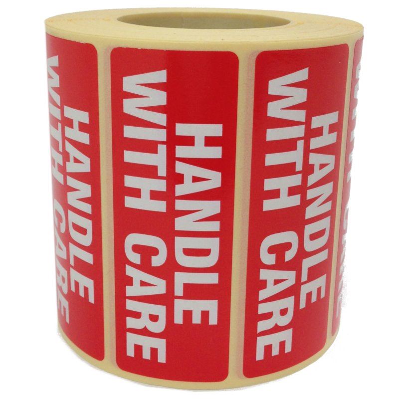 Handle With Care Parcel Labels Postage Stickers Permanent Glue Self