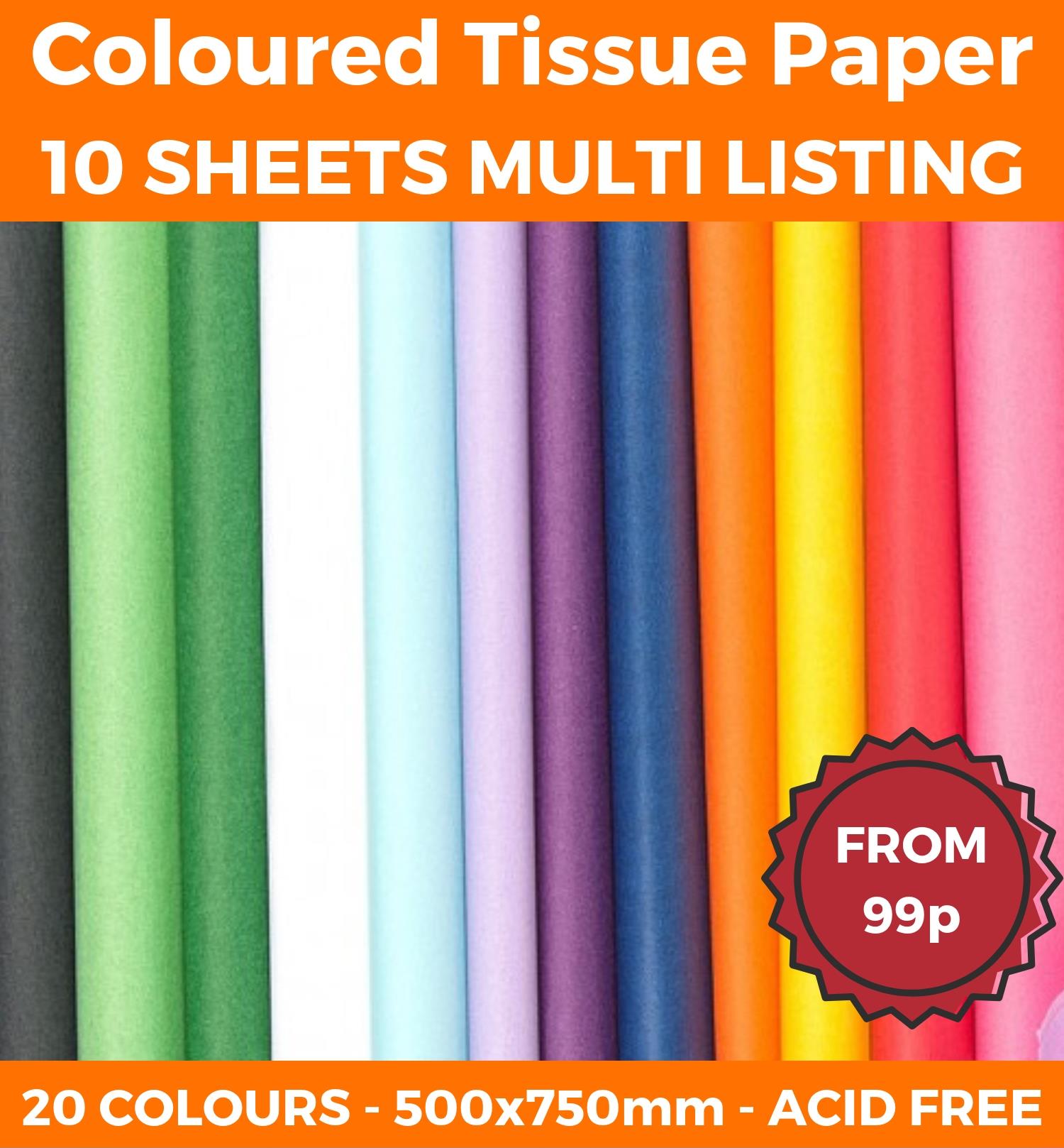 A4 A5 Gift Wrapping Packaging 20 Colours Acid Free Tissue Paper Sheets A3