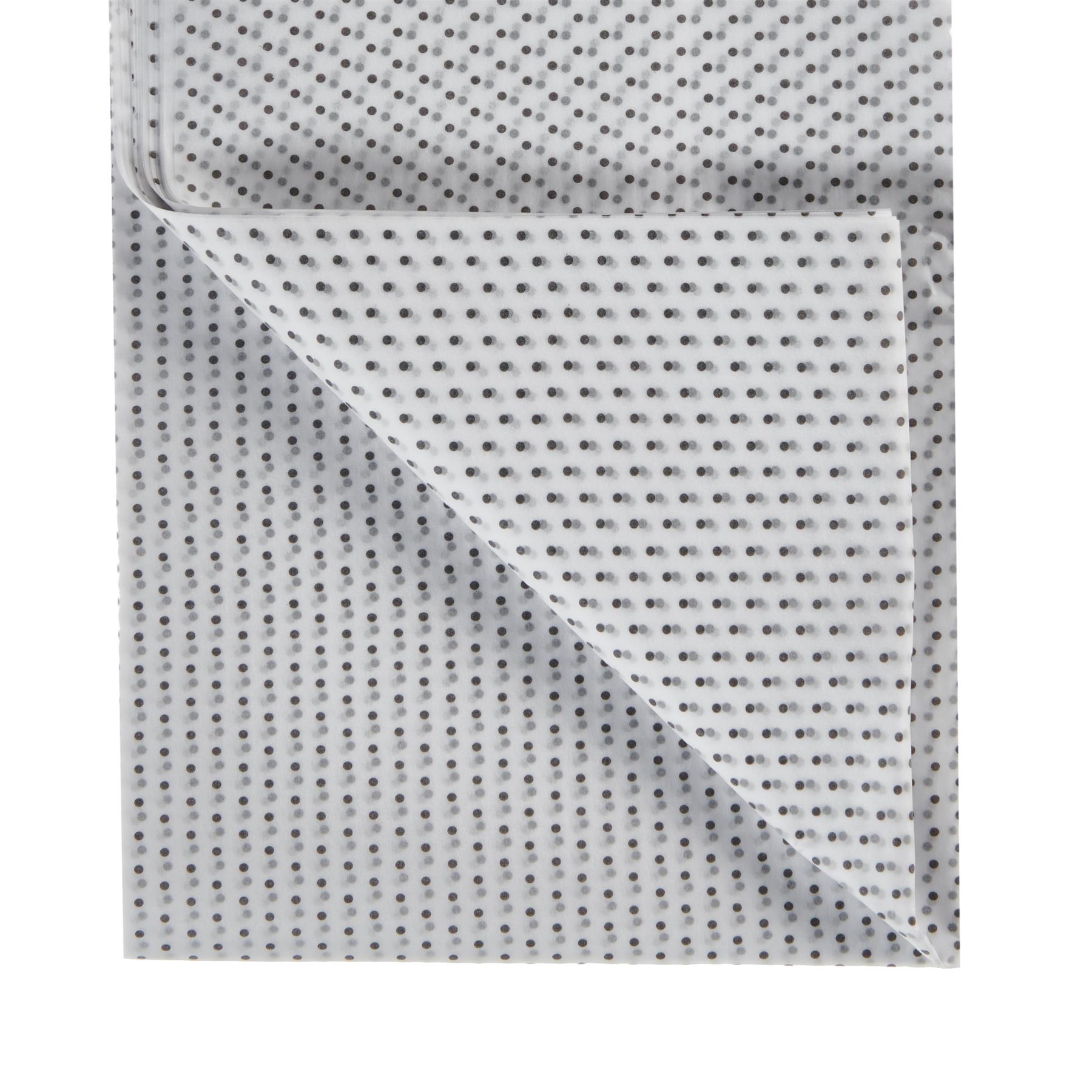 Black Tissue Paper Sheets - Large Acid Free 50x75 Plain & Printed Polka Dot - Picture 3 of 3