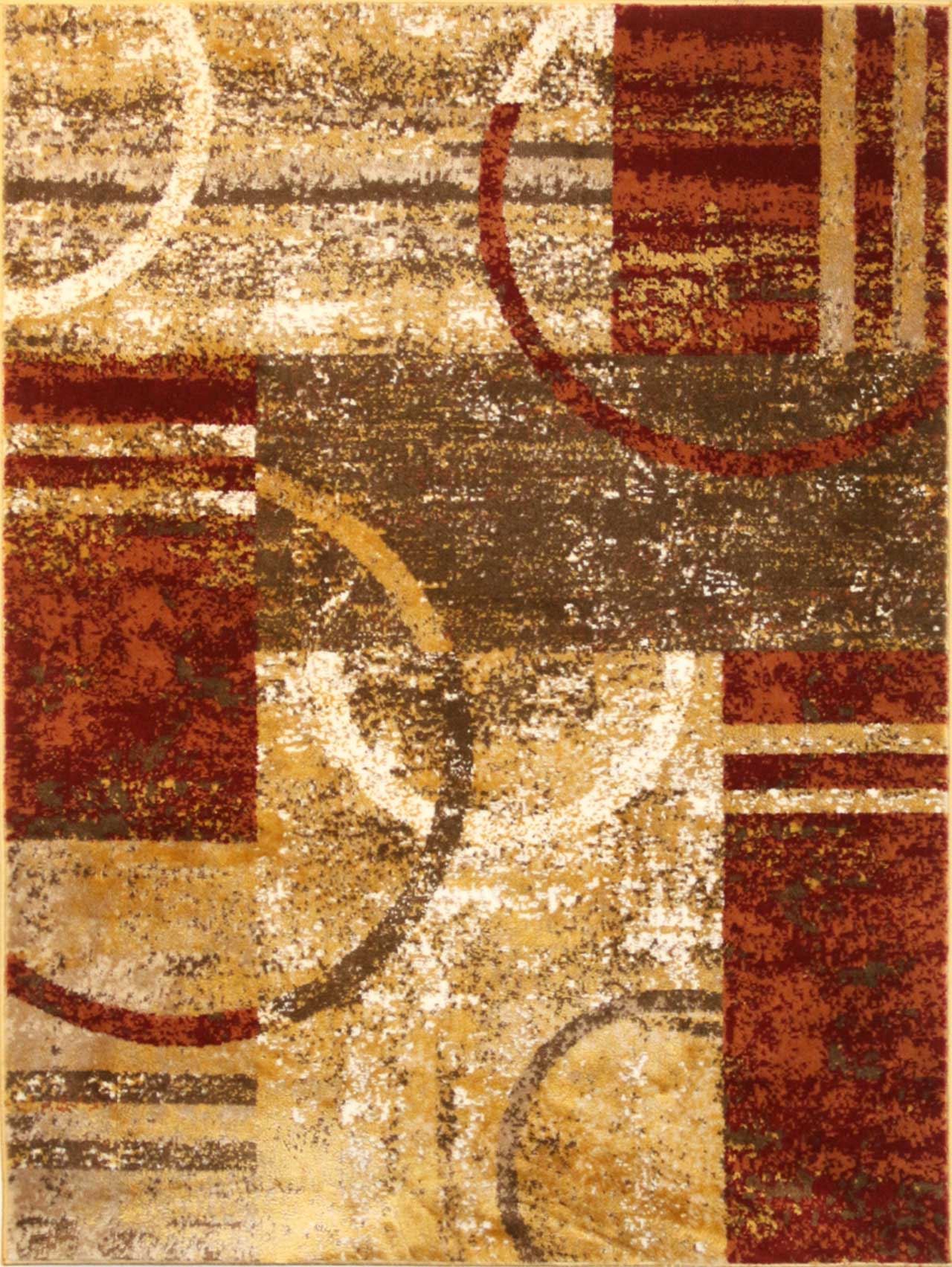 Mustard Burgundy Dark Red Large Geometric Rugs Modern Design Area