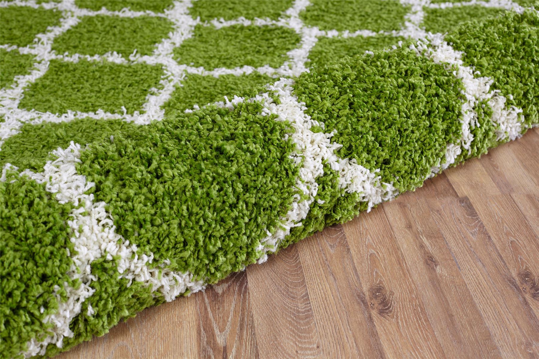 A2Z Rug Fluffy Large Grass Green White Trellis Shaggy Home Floor Carpet 5cm Pile eBay