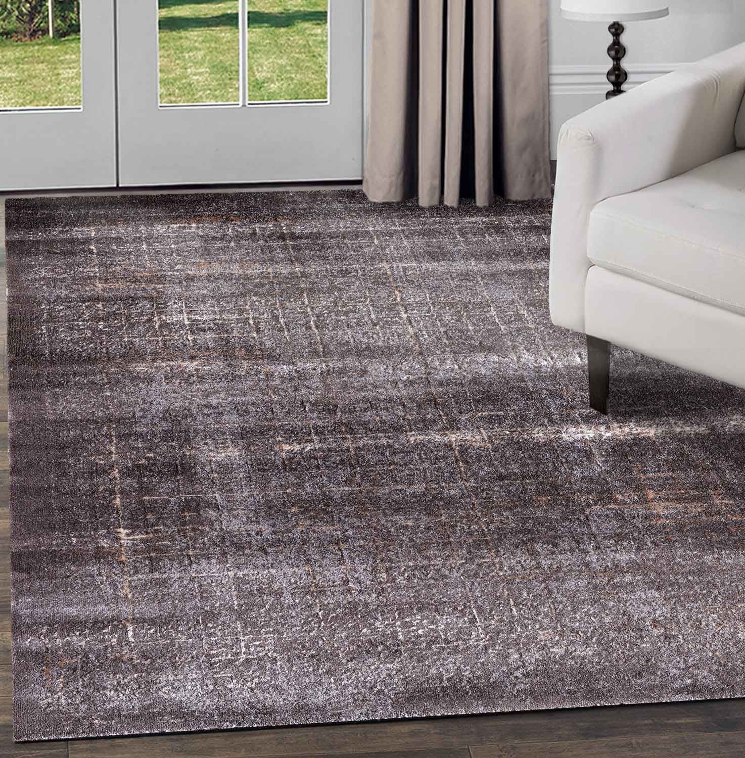 Black Gold Grey Blue Blend Rugs Vintage Geometric Pattern Area Carpet