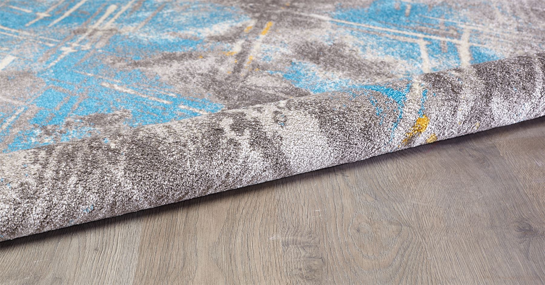 A2Z Medium Large Blue Grey Faded Detail Living Room Carpet Rug 1.2cm