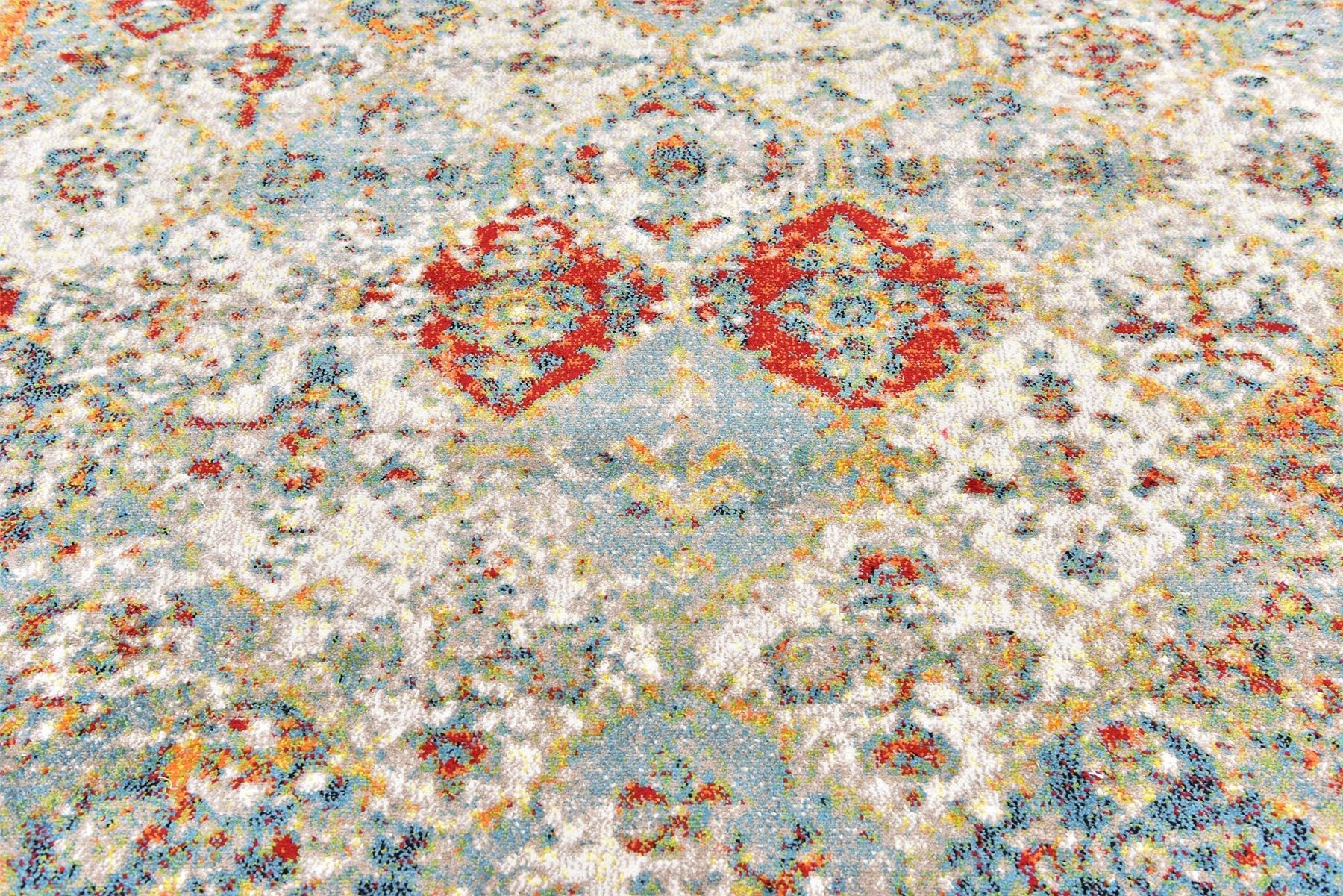 Vintage Faded Cuban Inspired Multi Colored Carved Style Over Dyed Area