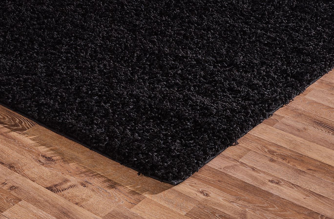 Black Area Rug Shaggy Soft Fluffy Modern 5cm Thick Contemporary Plain